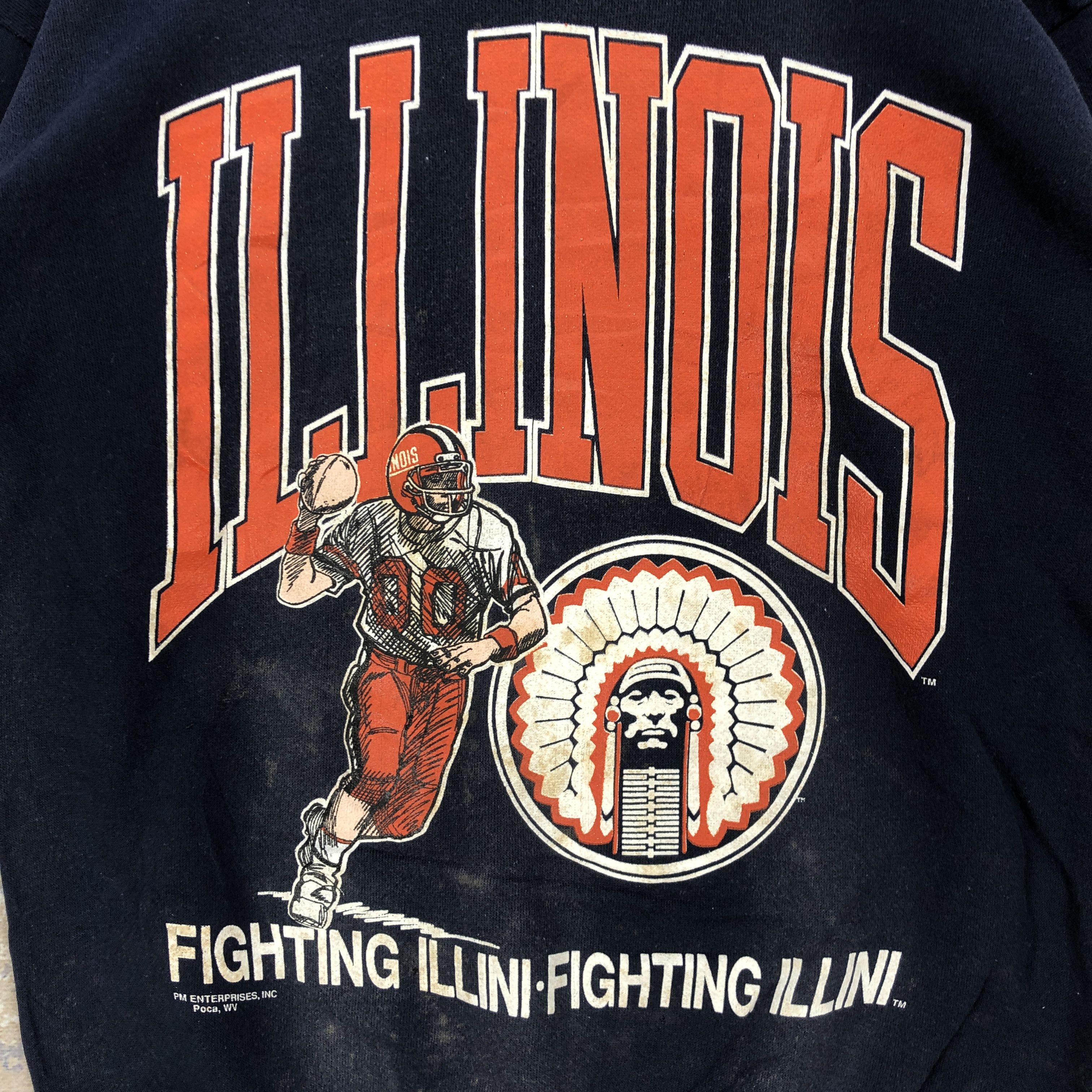 Vintage Vintage 90's The Illinois Fighting Illini Sweater Sweatshirt Size US M / EU 48-50 / 2 - 3 Thumbnail