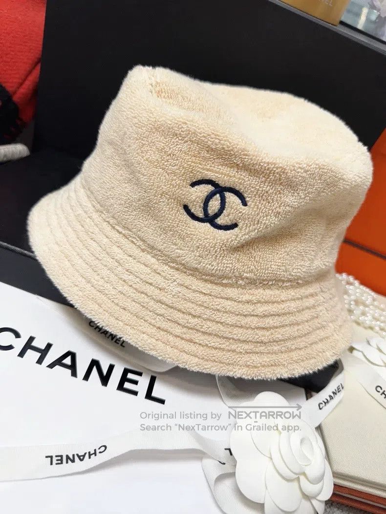 Chanel Chanel SizeM Khaki-coloured blue towel fisherman's hat Size ONE SIZE - 1 Thumbnail