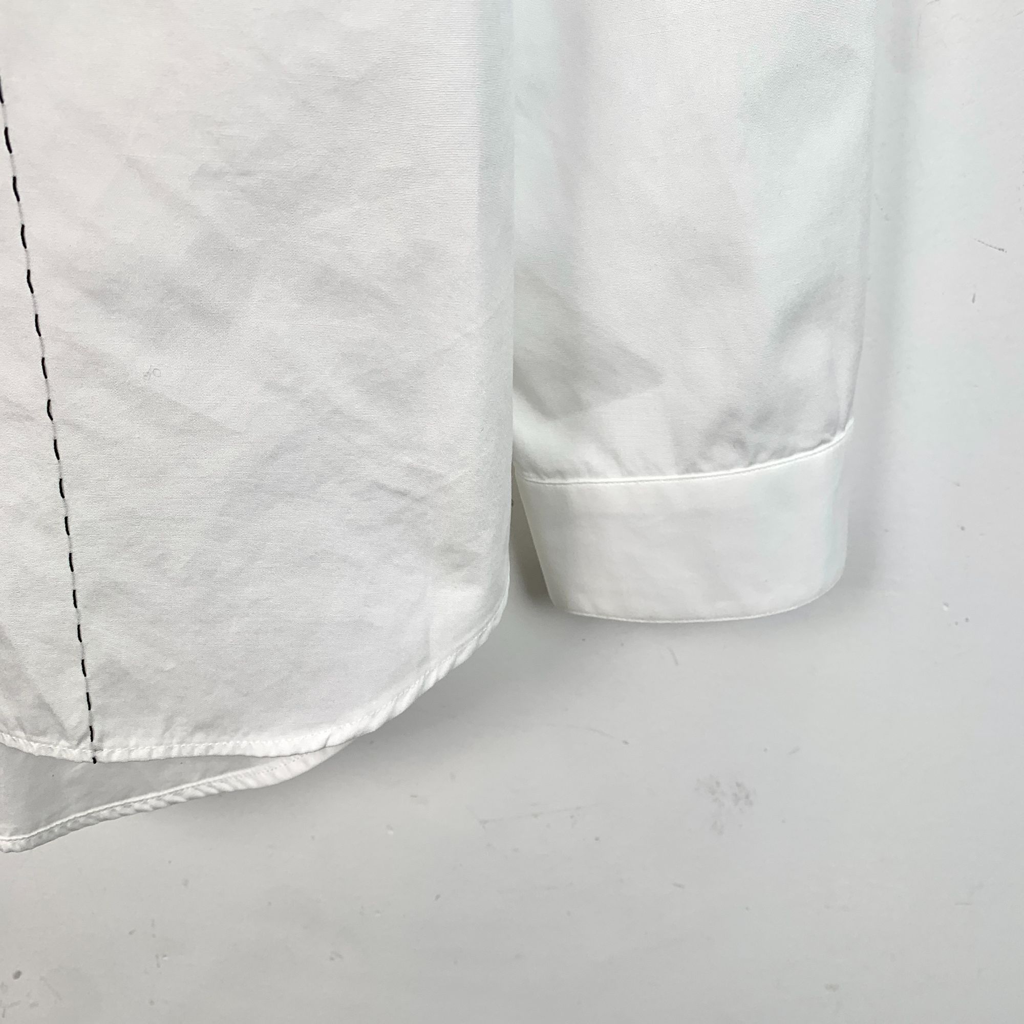 Dior Dior Mens Long Sleeve White Button-Up Shirt With Subtle Grid Size US XXS / EU 40 - 4 Thumbnail