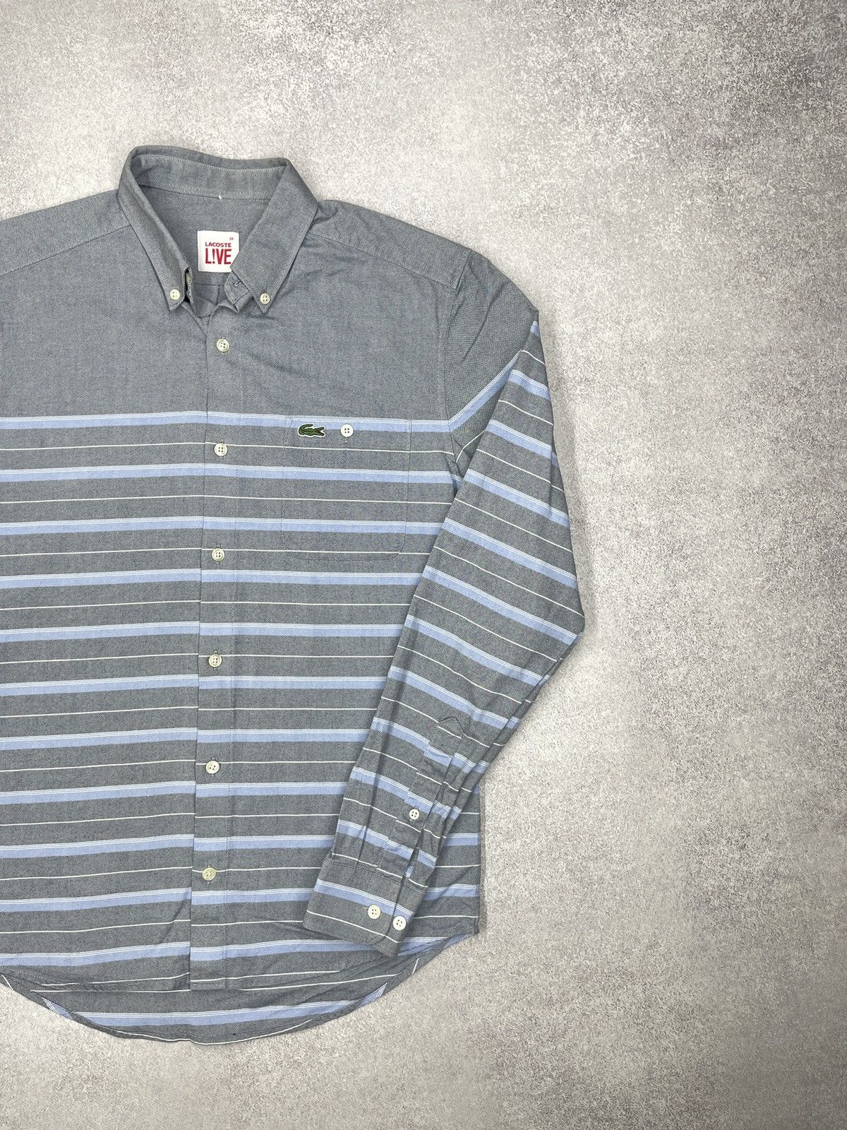 Lacoste Mens Lacoste Shirt Striped Blue Size M Size US M / EU 48-50 / 2 - 5 Thumbnail