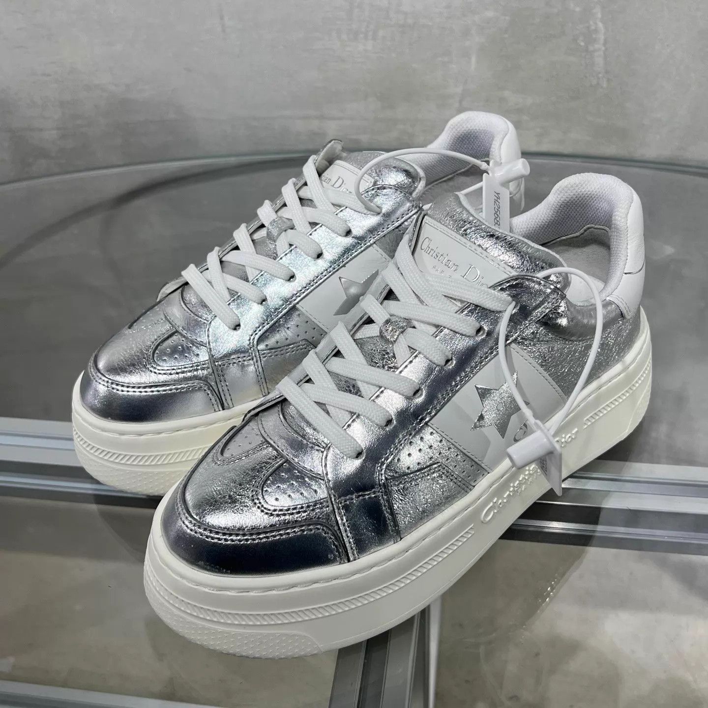 Dior DIOR Silver Platform Sneakers Size 35 Size US 4.5 / IT 34.5 - 2 Thumbnail