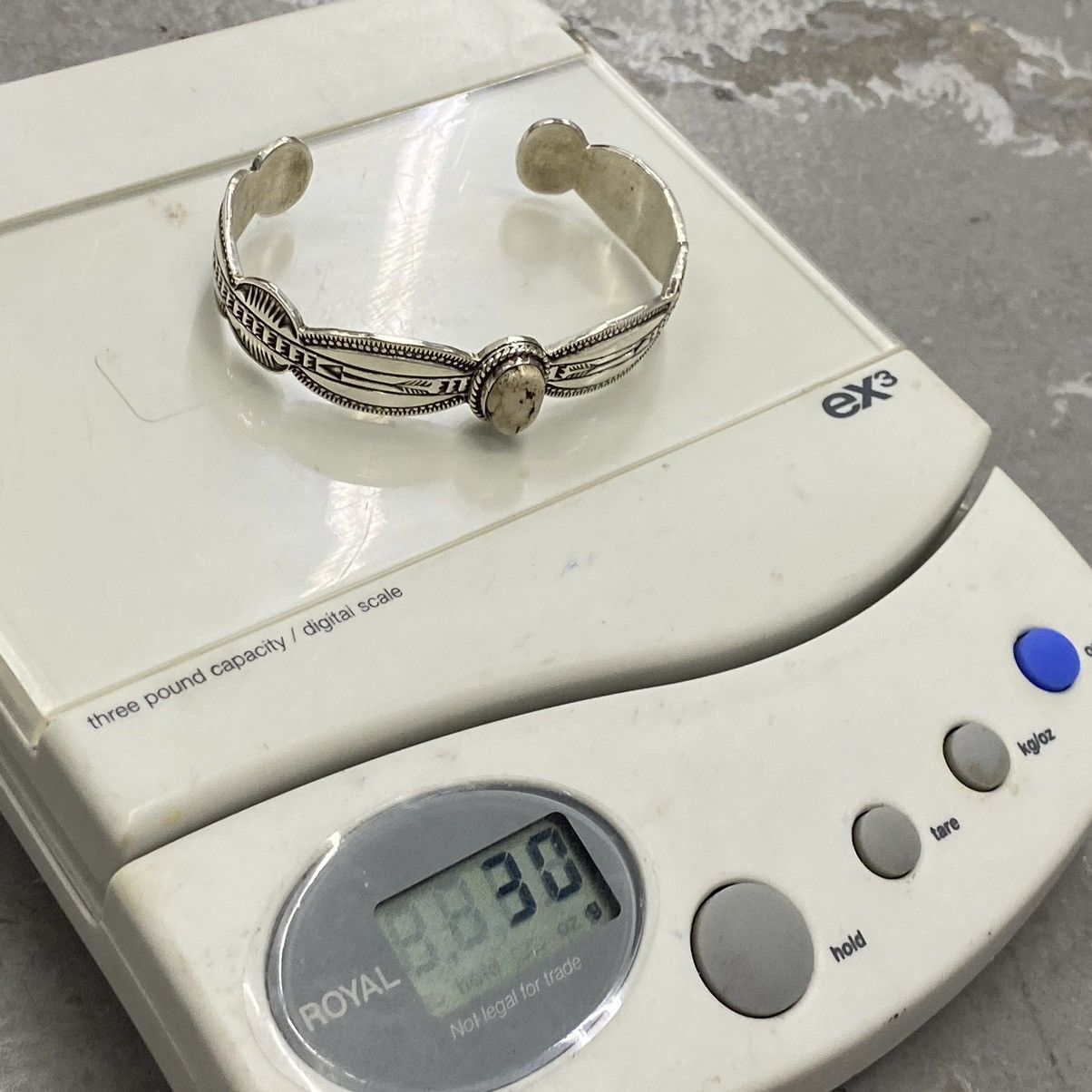 Kapital × Vintage Vtg 70s Navajo Sterling White Buffalo Stamped Cuff RARE Size ONE SIZE - 12 Thumbnail
