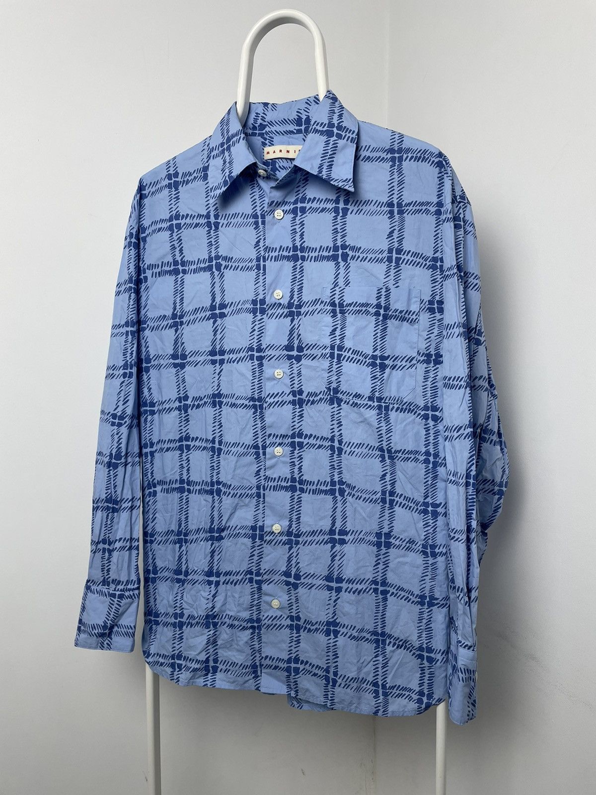 Marni × Uniqlo Marni Uniqlo Shirt Plaid Blue Size US XL / EU 56 / 4 - 2 Thumbnail