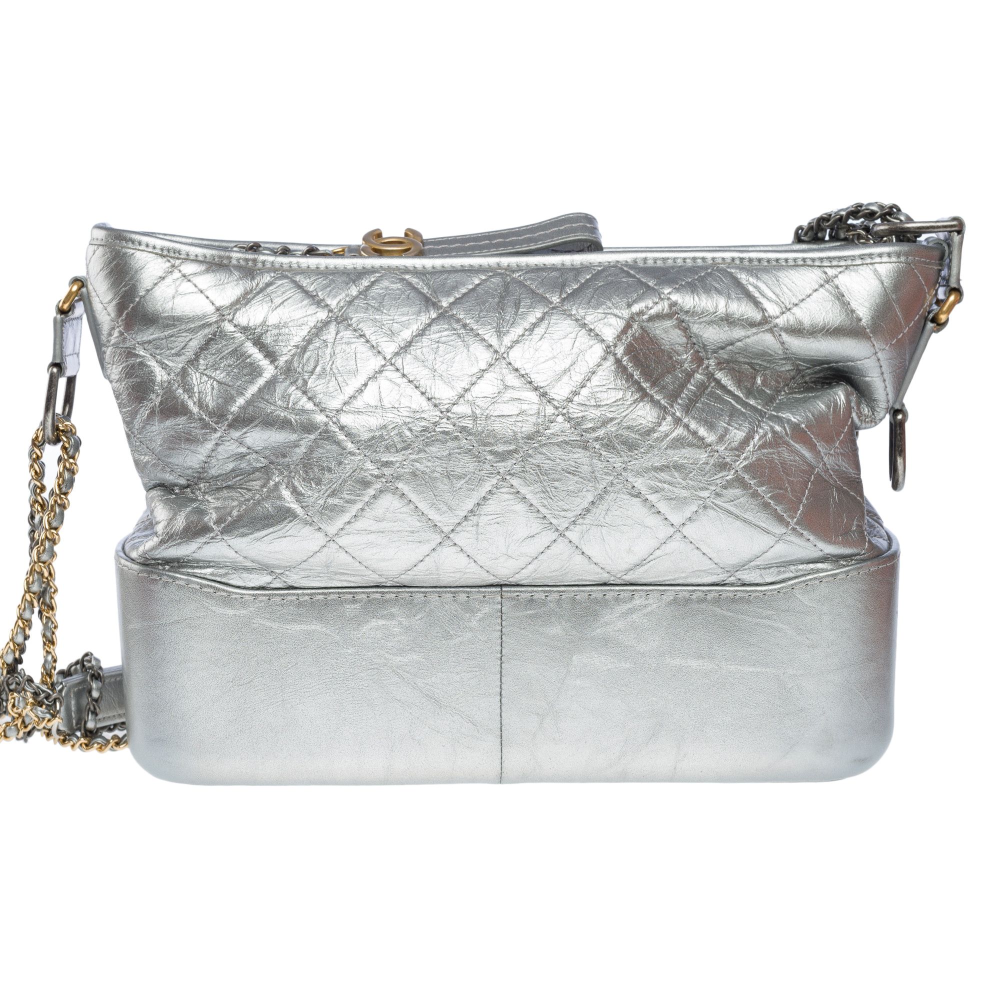 Chanel Chanel Gabrielle Bag in Silver Leather Size ONE SIZE - 3 Thumbnail