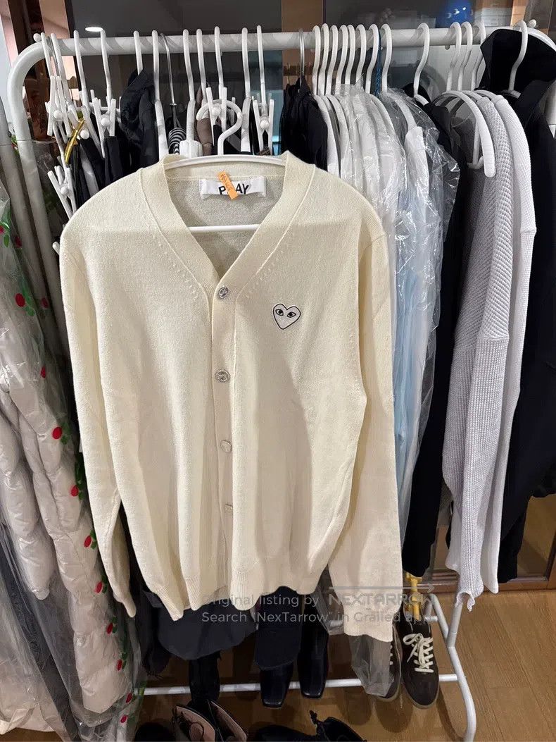 Comme des Garcons Comme Des Garcons Open-front white wool sweater with white Size US M / EU 48-50 / 2 - 1 Thumbnail