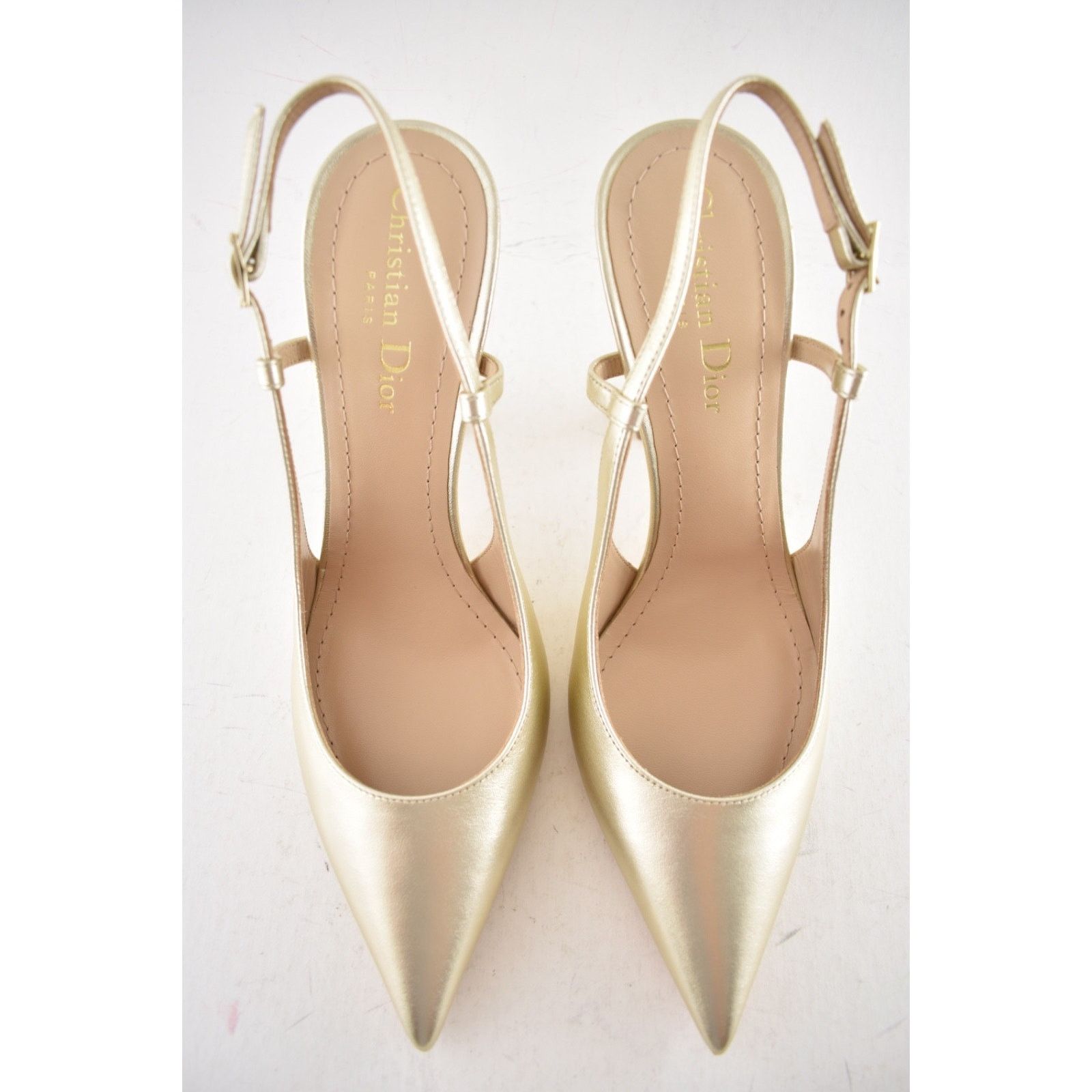 Dior Dior Tribales Jadior Pale Gold Laminated Sandal Pump 37.5 Size US 7.5 / IT 37.5 - 8 Thumbnail