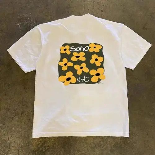 VIBE Honjoh x Asou Floral print white loose retro t-shirt Size US M / EU 48-50 / 2 - 7 Thumbnail