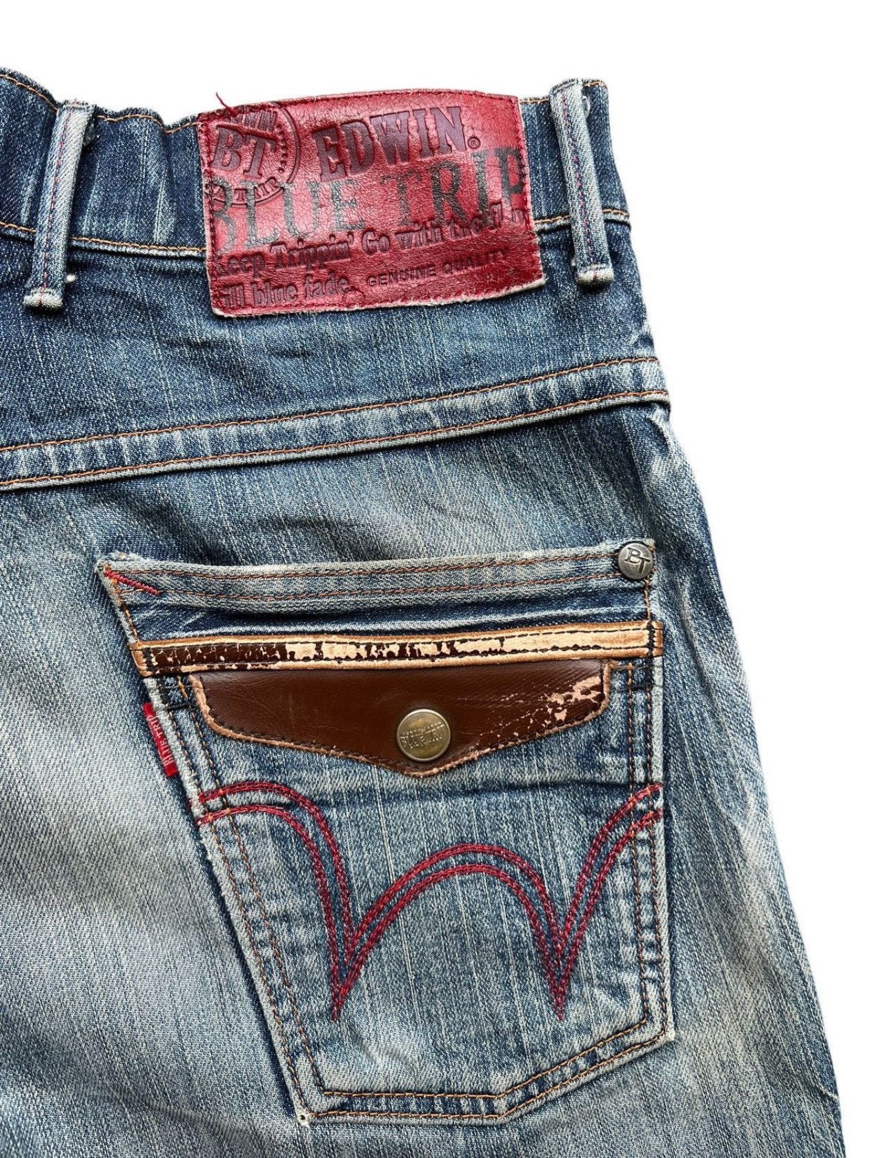 Edwin Vintage Edwin Blue Trip Distressed Jeans 32x34 Size US 32 / EU 48 - 10 Thumbnail