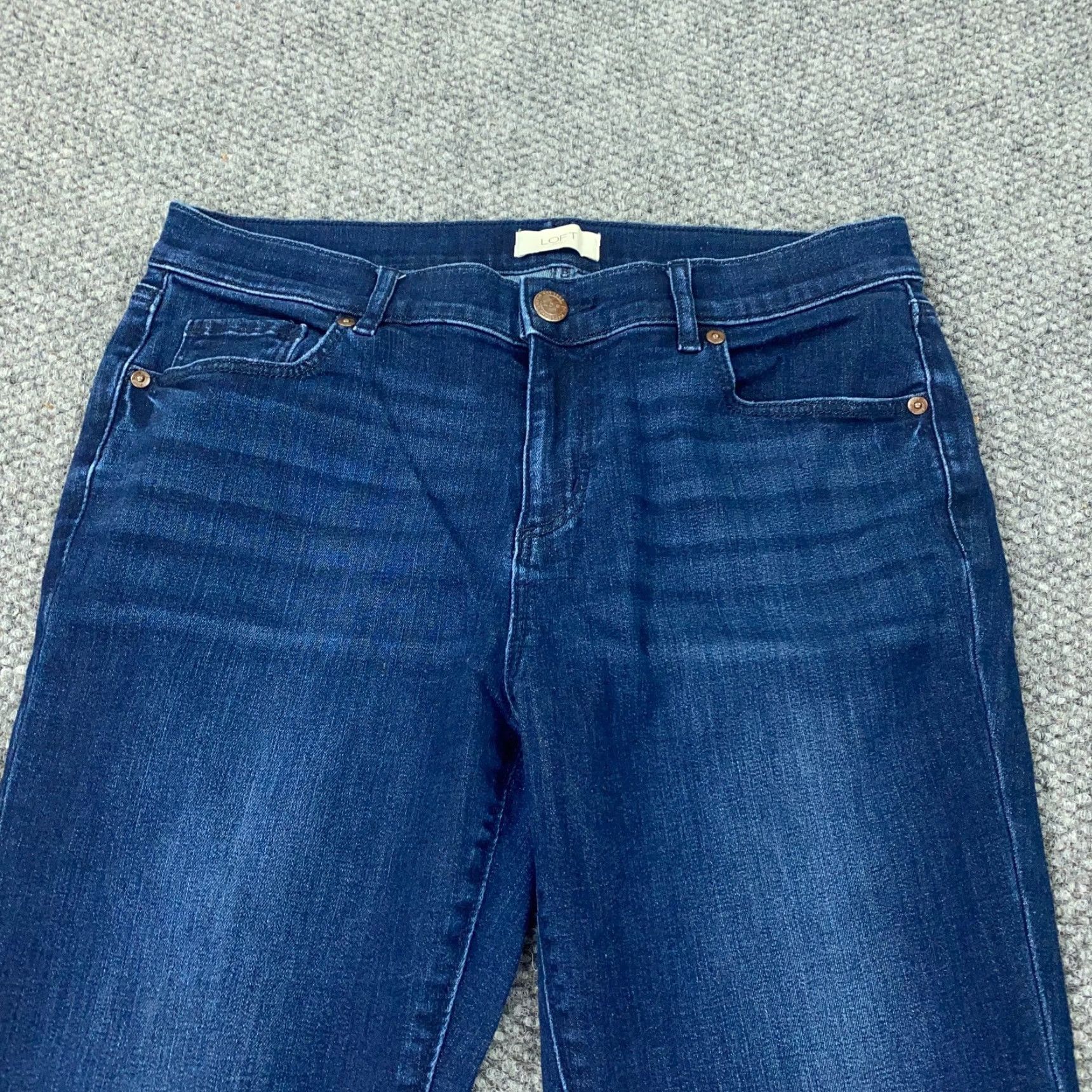 Loft LOFT Jeans Womens Size 10 Blue Mid-Rise Skinny Stretch Denim 5-Pocket Faded Regular Fit Size 32" / US 10 / IT 46 - 2 Thumbnail