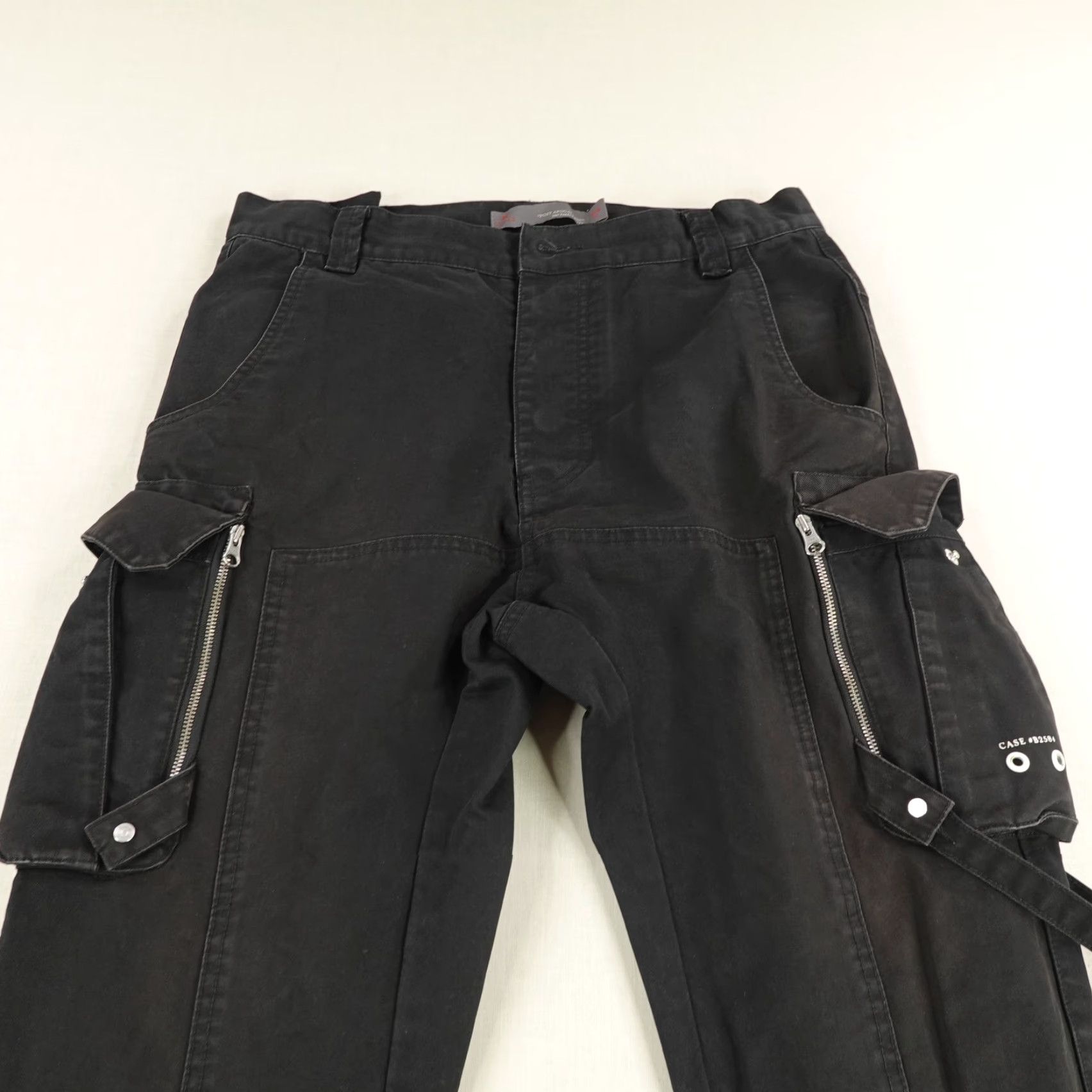 Vintage C2H4 Pants Mens 32 Slim Cargo Techwear Button Fly Black 2017 Punk Gothic Tapered Utility Pockets Cam Canvas Size US 32 / EU 48 - 2 Thumbnail