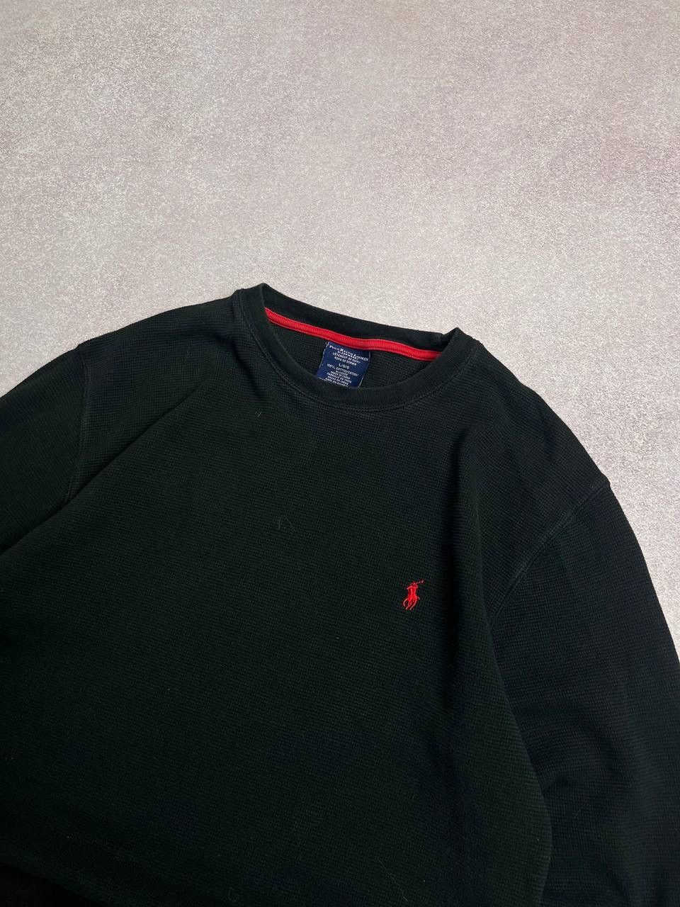 Polo Ralph Lauren × Vintage Vintage Polo Ralph Lauren Waffle Boxy Sweatshirt Y2K L Size US L / EU 52-54 / 3 - 2 Thumbnail