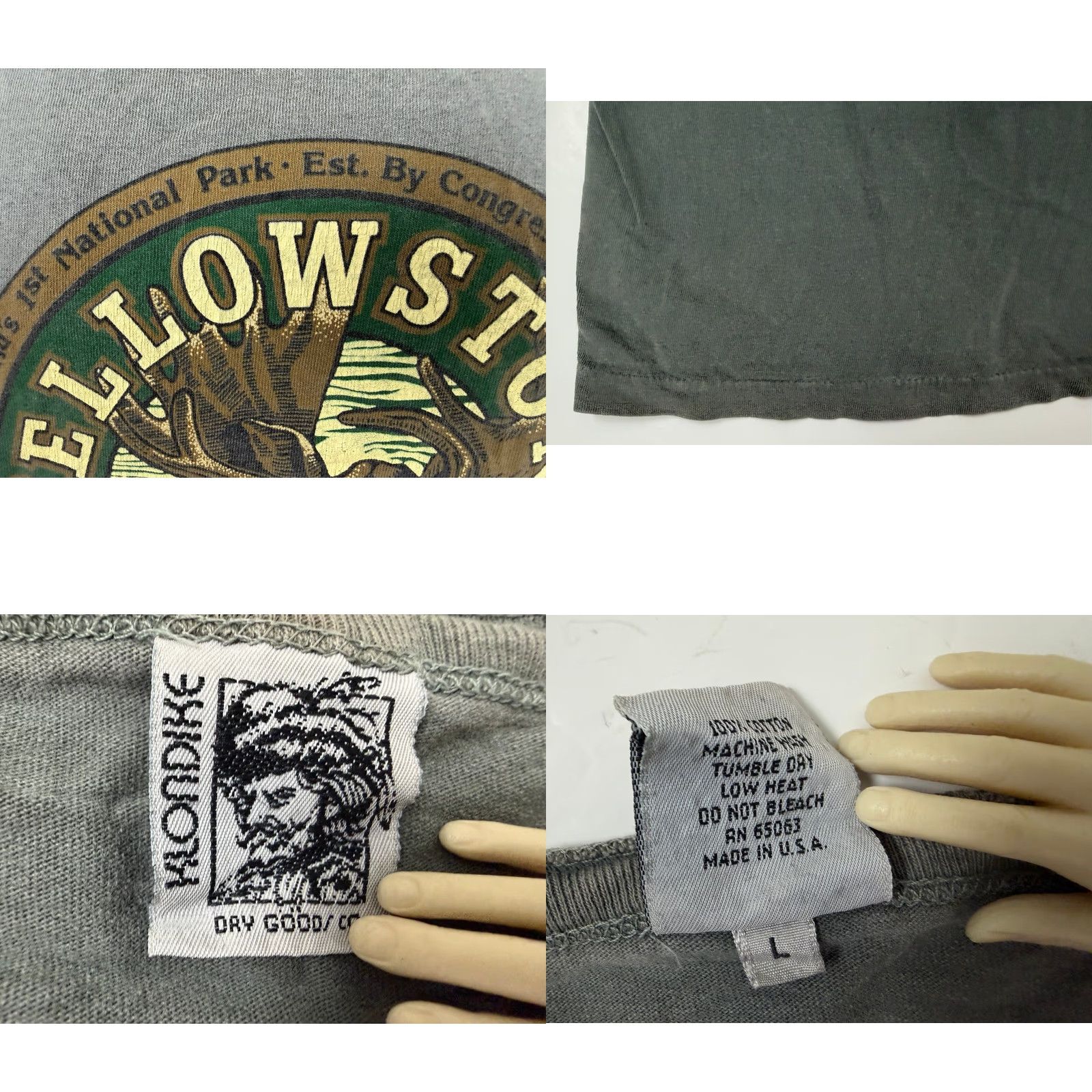 Vintage VINTAGE Yellowstone National Park Henley T-Shirt Men L Gray Moose Nature USA 90s Klondike Size US L / EU 52-54 / 3 - 9 Thumbnail