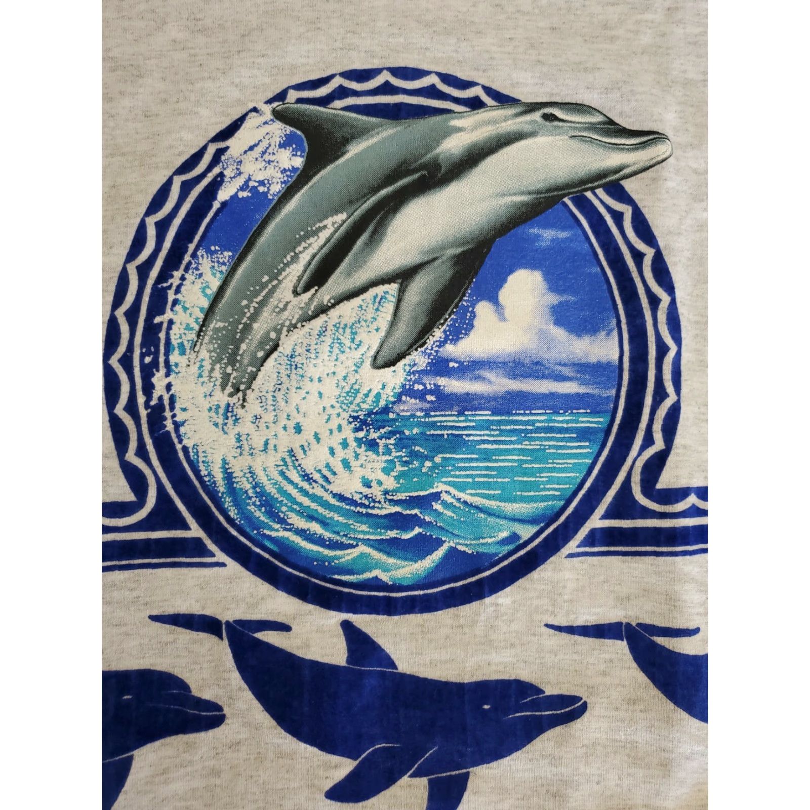 Anvil VINTAGE Anvil Graphic Tee Aloha Hawaii Dolphin Shirt Large Gray 90s Mens Size US L / EU 52-54 / 3 - 4 Thumbnail