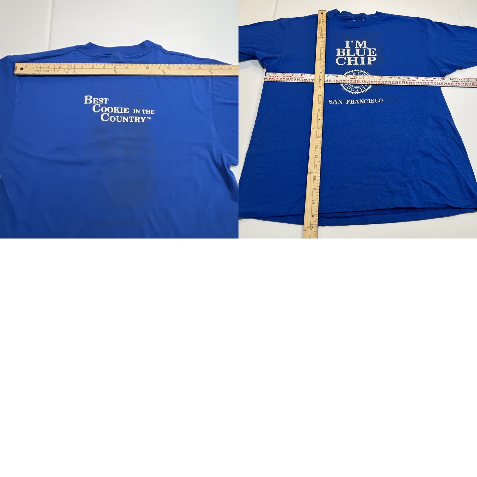 Hanes VINTAGE Hanes Blue Chip Cookies San Francisco Single Stitch Graphic Dbl-side Shirt XL Men Unisex Short Sleeve 1980s Blue Size US XL / EU 56 / 4 - 9 Thumbnail