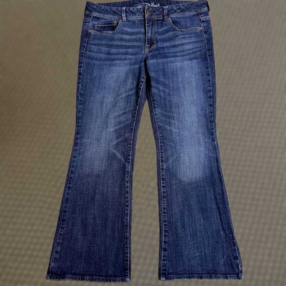 American Eagle Outfitters American Eagle Outfitters Jeans Womens 14 Short Bootcut 5-Pocket Denim Blue Stretch Regular Jacket? Size 36" / US 14 / IT 50 - 1 Thumbnail