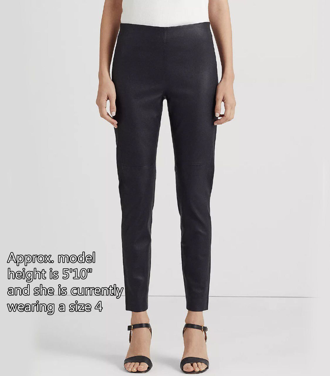 Lauren Ralph Lauren × Polo Ralph Lauren × Ralph Lauren Black Label 🔥 Lauren Ralph Lauren Skinny Leather Ankle Pants Stretch Size 27" / US 4 / IT 40 - 3 Thumbnail