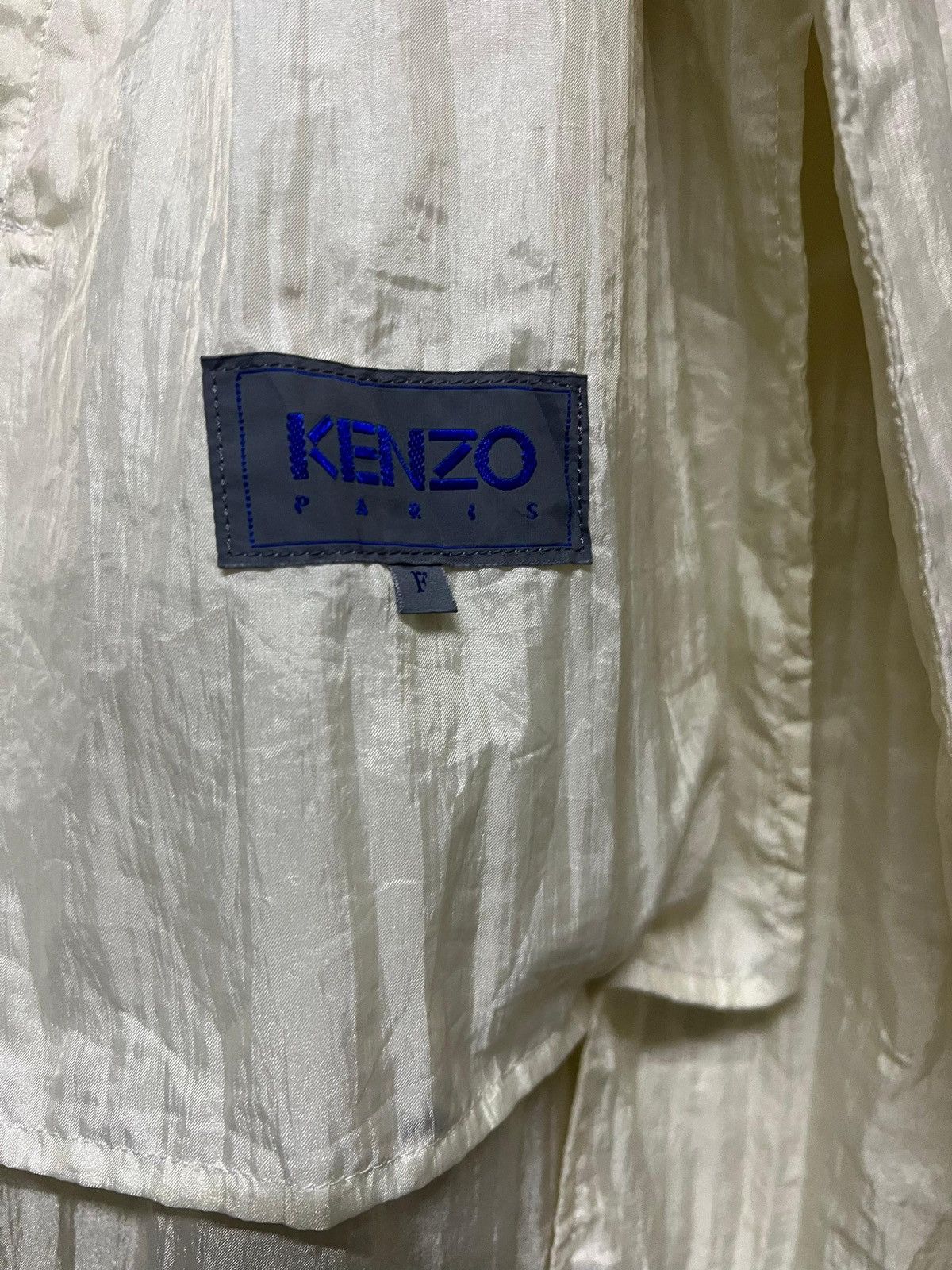 Kenzo × Vintage Vtg🔥Kenzo Paris Double Breasted White Trenchcoat Jacket Size US L / EU 52-54 / 3 - 13 Thumbnail