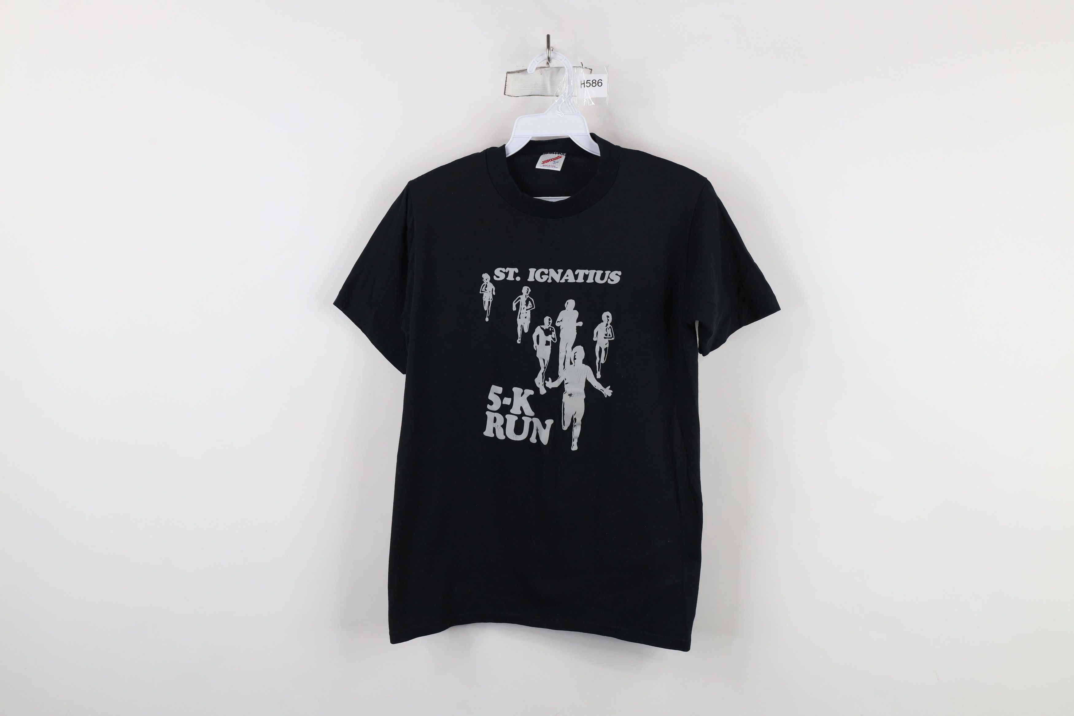 Vintage Vintage 80s 90s Ignatius 5k Run Road Race T-Shirt Black USA Size S / US 4 / IT 40 - 1 Thumbnail