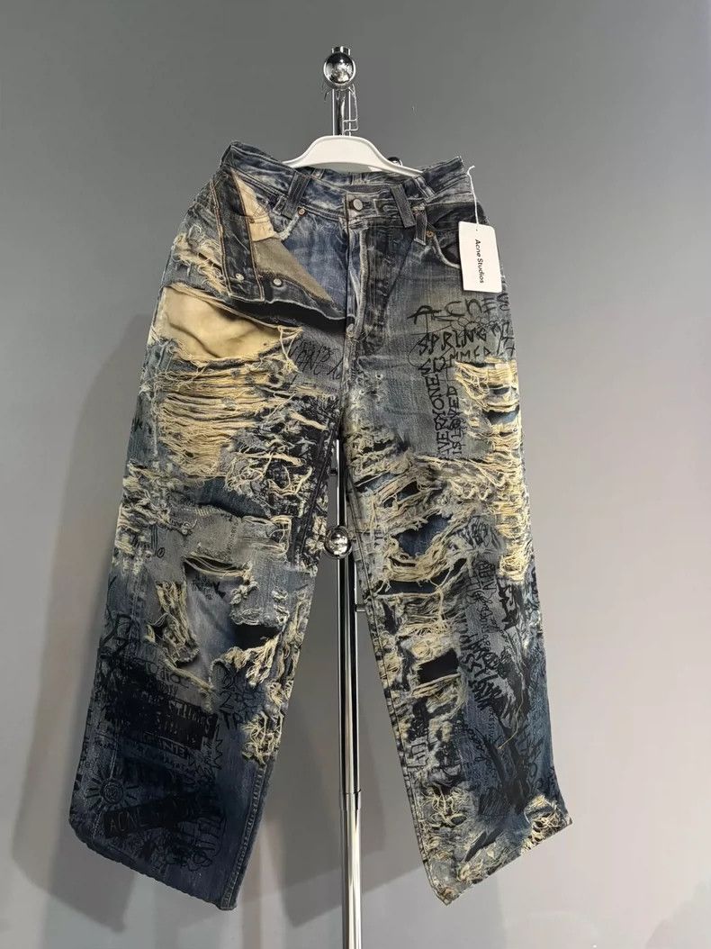 Acne Studios acne studios Wave digital destruction jeans 2504-Nextarrow Size US 28 / EU 44 - 1 Thumbnail