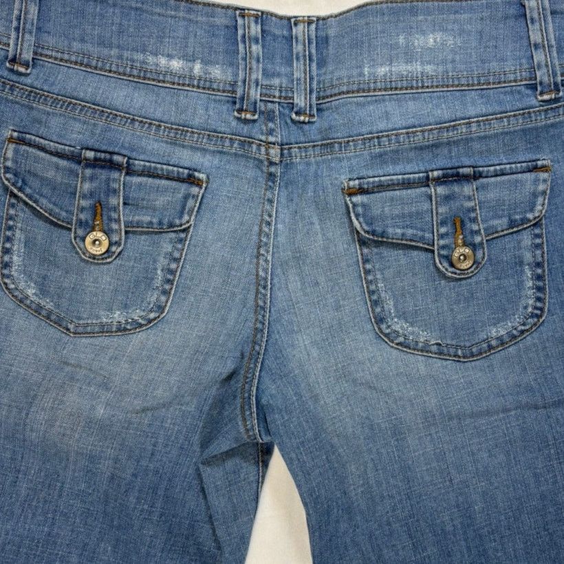 Vintage GLO Jeans Flared Denim Junior's Size 13 High Rise Y2K Style Size 34" / US 12 / IT 48 - 2 Thumbnail