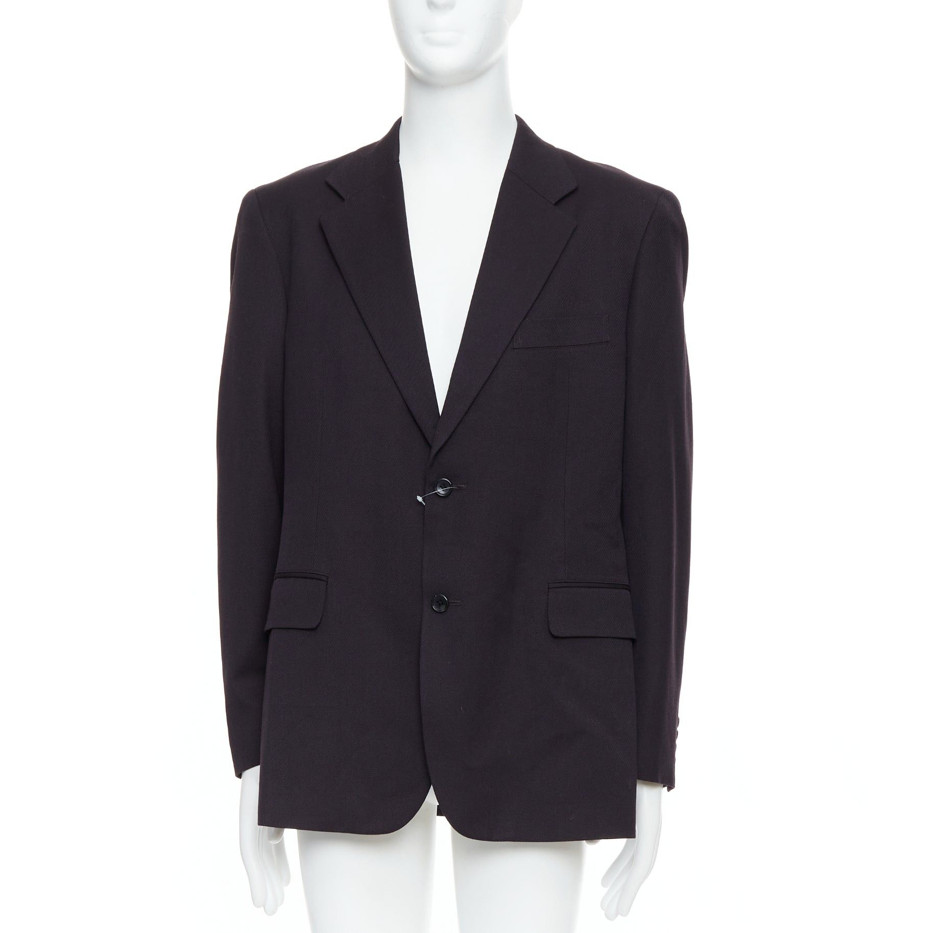Yohji Yamamoto YOHJI YAMAMOTO Y's black wool cotton twill flap pocket blazer JP3 L Size 48R - 1 Thumbnail