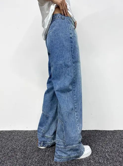 Japanese Brand × Jean Men's retro washed straight stretch all-match jeans Size US 32 / EU 48 - 3 Thumbnail