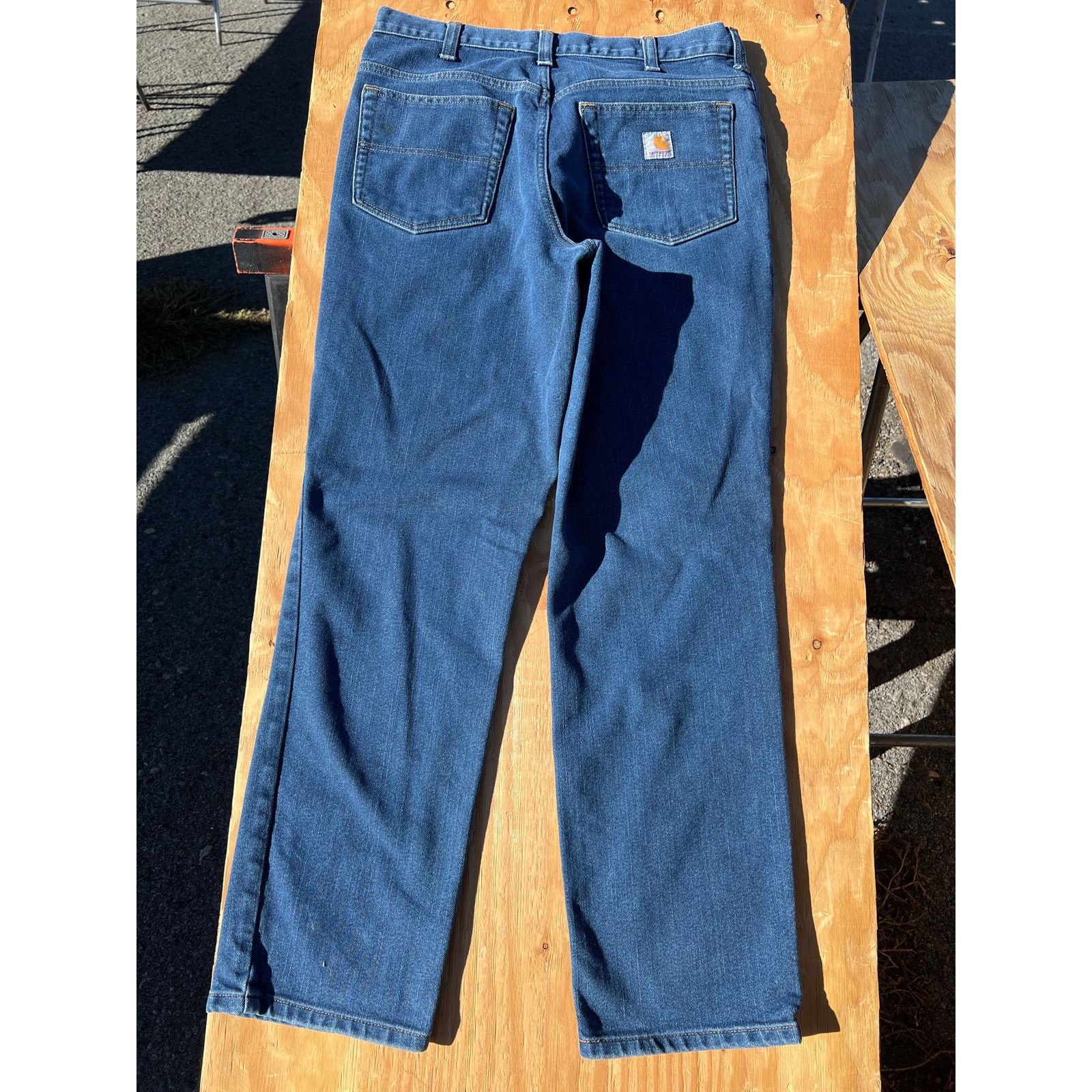 Carhartt Carhartt Jeans Mens 34x32 Blue Denim Utility Work Pants Size US 34 / EU 50 - 2 Thumbnail