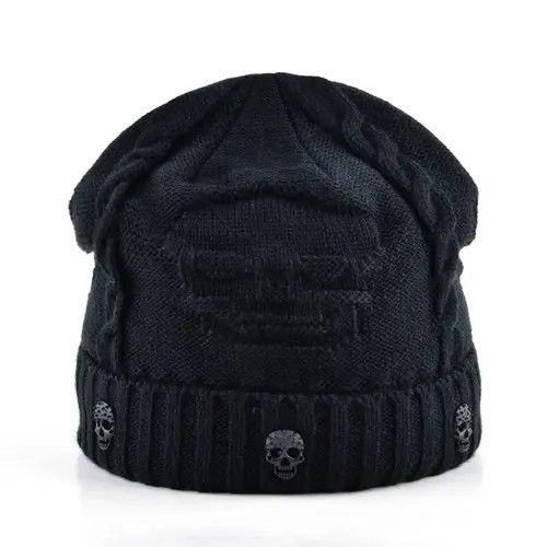 Jewelry Black Skull Beanie Cap Size ONE SIZE - 1 Thumbnail