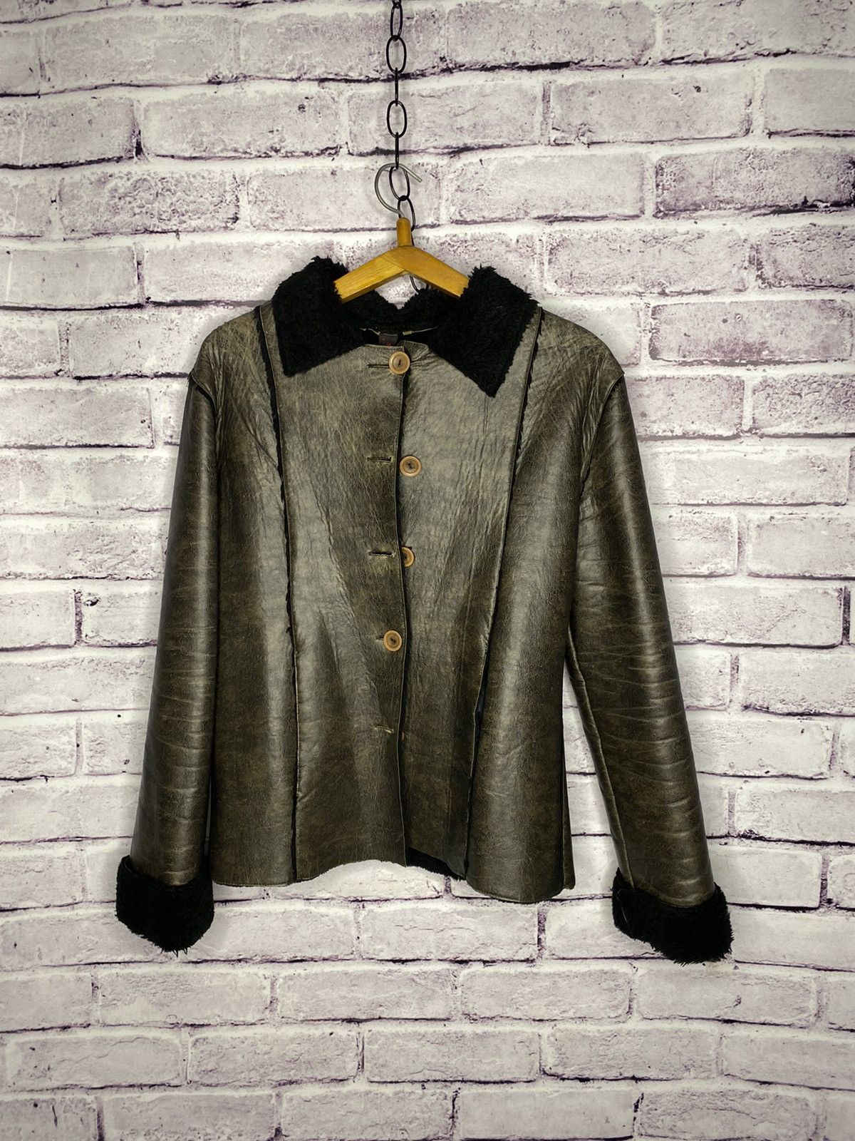 Other Women's sheepskin coat made of genuine leather avant garde Size S / US 4 / IT 40 - 1 Thumbnail