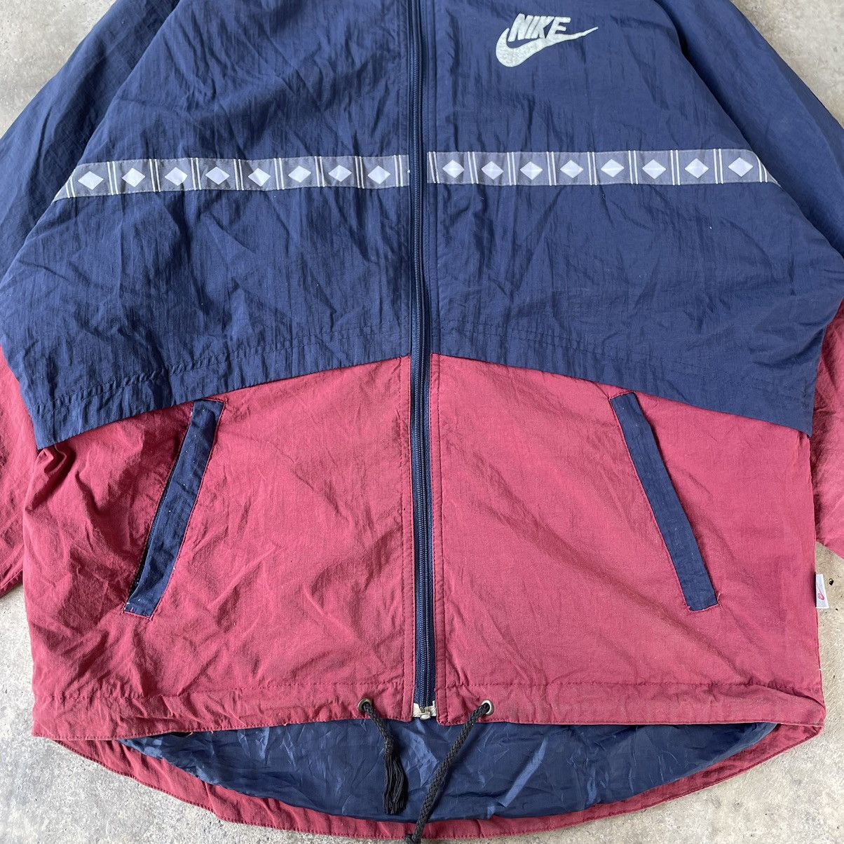Nike × Vintage 🔥🔥Vintage Nike Big Swoosh Hidden Hoodie Zipper Light Jacket Size US M / EU 48-50 / 2 - 6 Thumbnail