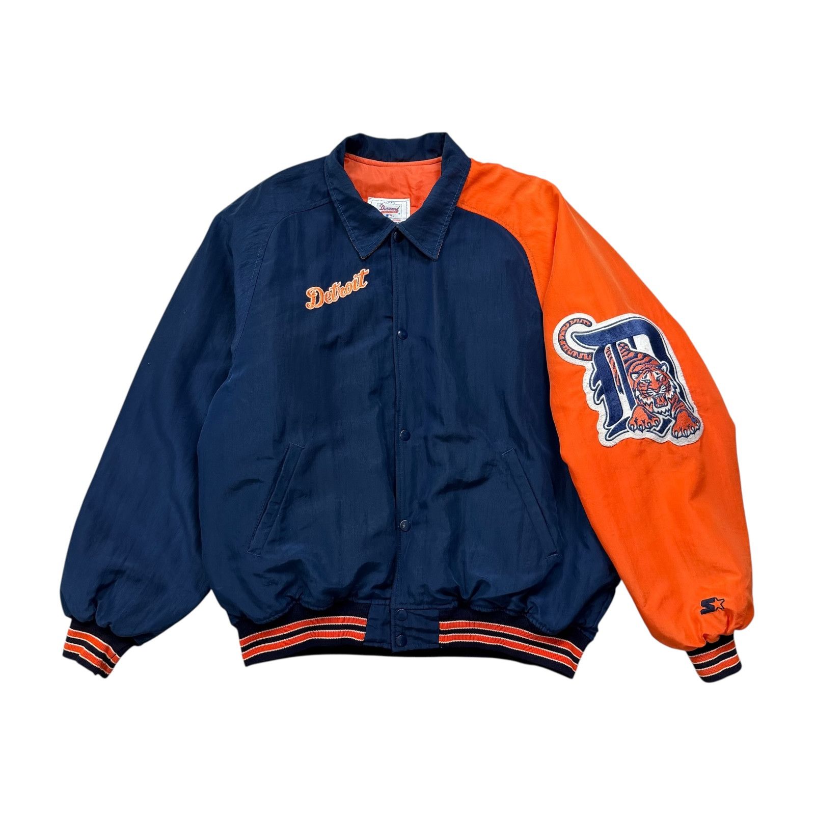 MLB VTG 90s DETROIT TIGERS STARTER BOMBER JACKET SLEEVE LOGO Size US L / EU 52-54 / 3 - 1 Thumbnail
