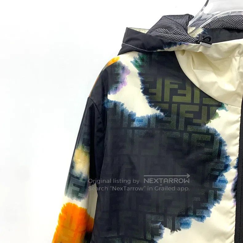 Fendi Fendi Black splatter logo lettering full print hooded long Size US S / EU 44-46 / 1 - 3 Thumbnail