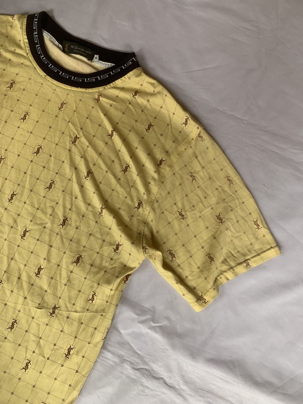 Yves Saint Laurent Vintage 90s AOP old money yves saint laurent tee Size US M / EU 48-50 / 2 - 2 Thumbnail