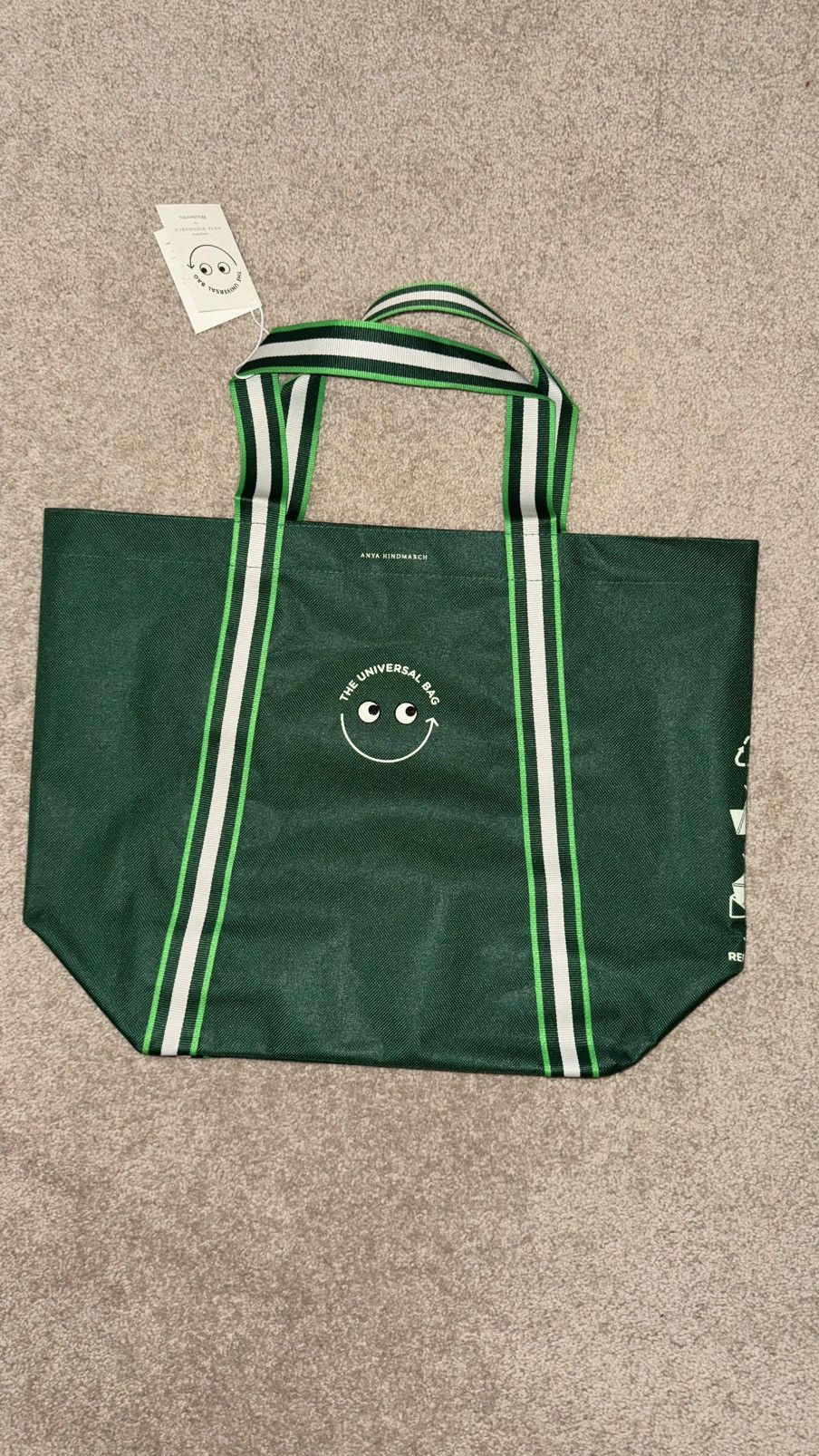 Anya Hindmarch *NEW* Anya Hindmarch - THE UNIVERSAL BAG - Green Tote Size ONE SIZE - 1 Thumbnail