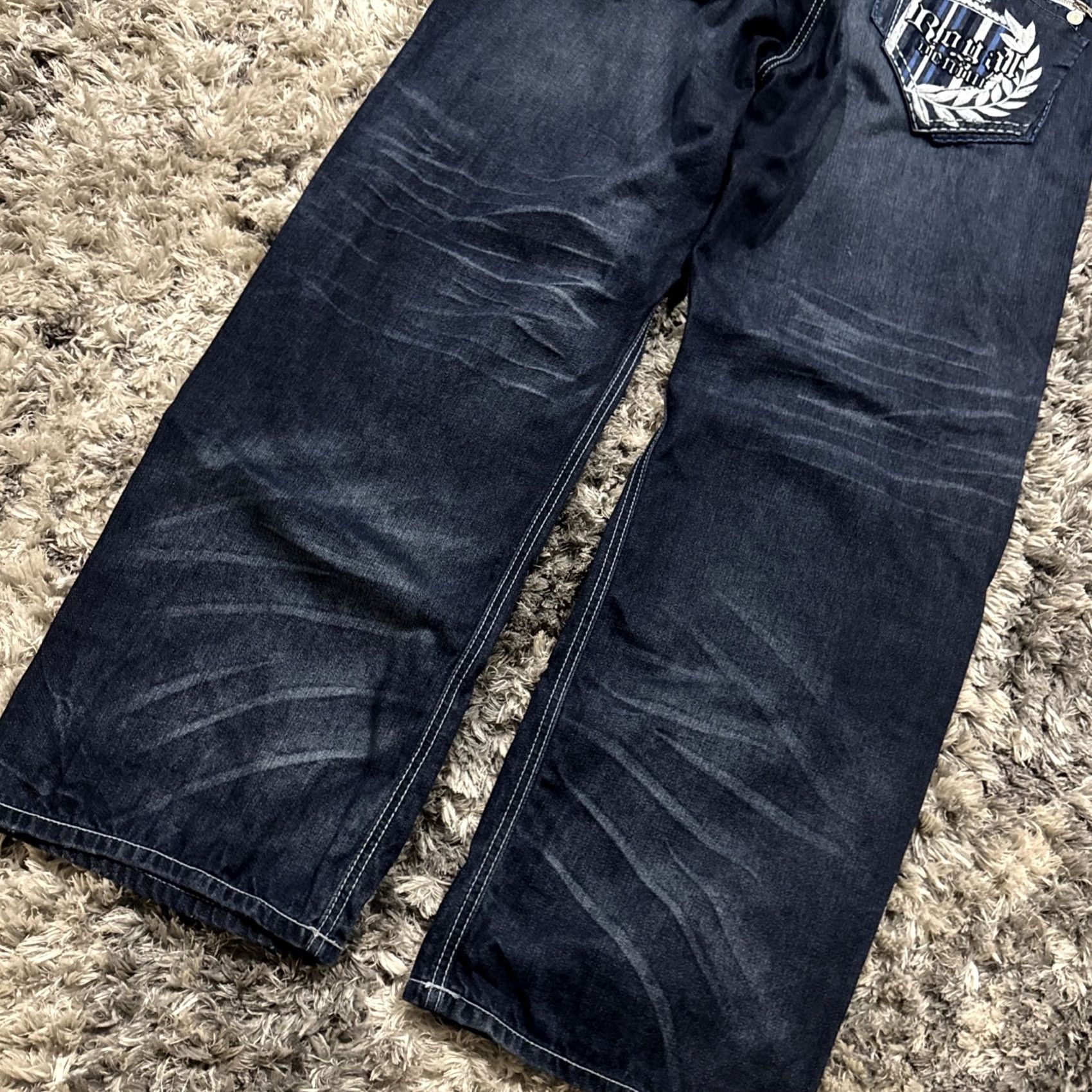 Coogi VINTAGE Coogi Denim Jeans Men 42x32 Royal Blue Embroidered 90s Y2K Wide-Leg HTF Mens Size US 42 / EU 58 - 2 Thumbnail