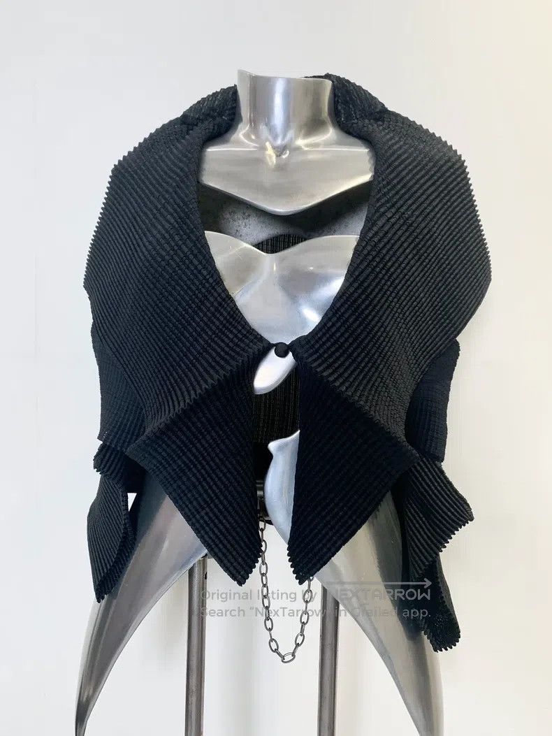 Issey Miyake Issey Miyake Black Deformed Ruffled Cardigan Size M / US 6-8 / IT 42-44 - 4 Thumbnail