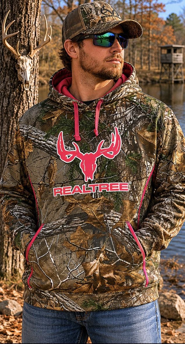 Realtree Realtree Camo Hoodie Men XL Brown Pink Deer Skull Hunting Size US XL / EU 56 / 4 - 1 Thumbnail