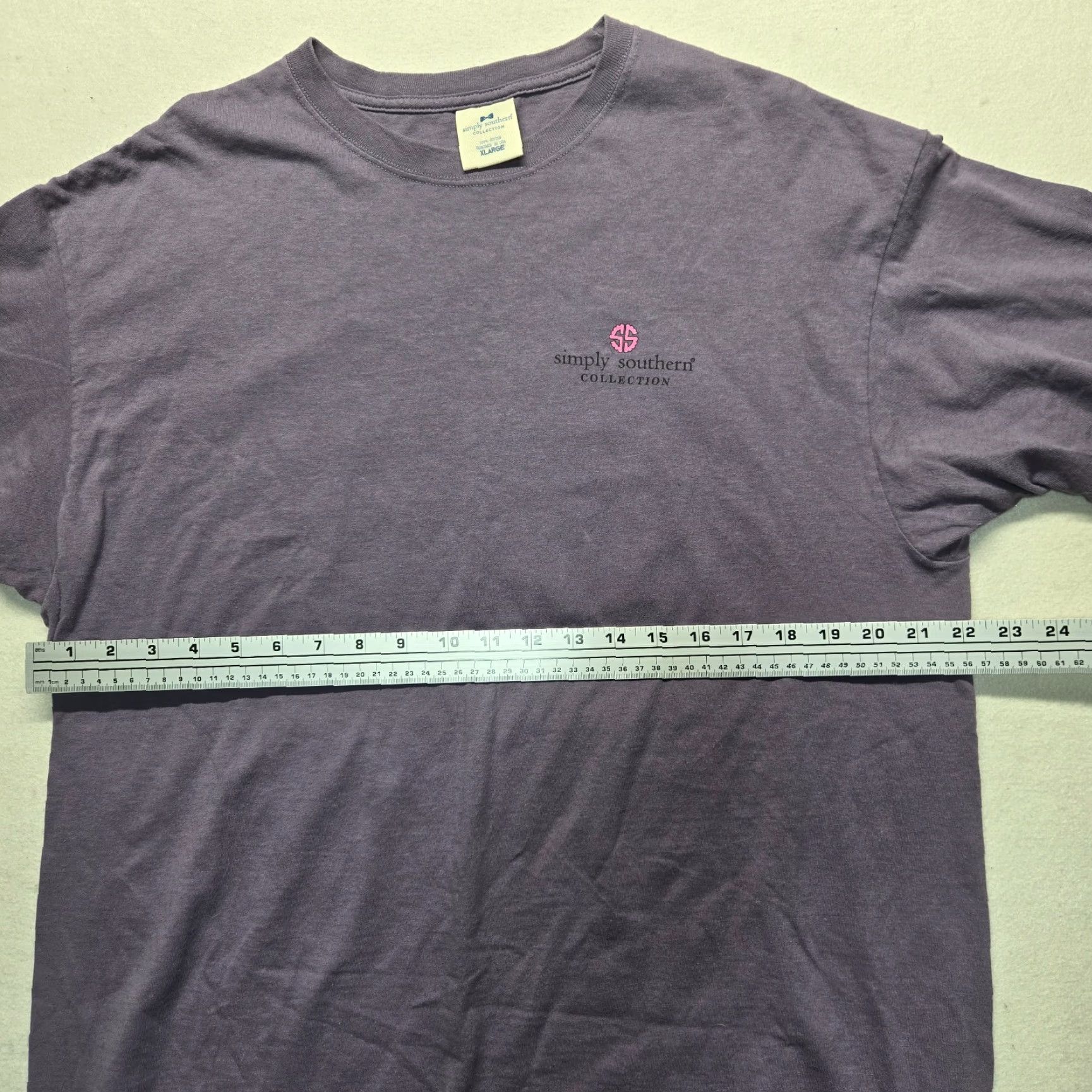Vintage Simply Southern Women's XL Tee T-Shirt Purple "Let's Stay Home and Cuddle" Short Sleeve Crew Neck Casual Python Pink 2020s Size XL / US 12-14 / IT 48-50 - 5 Thumbnail