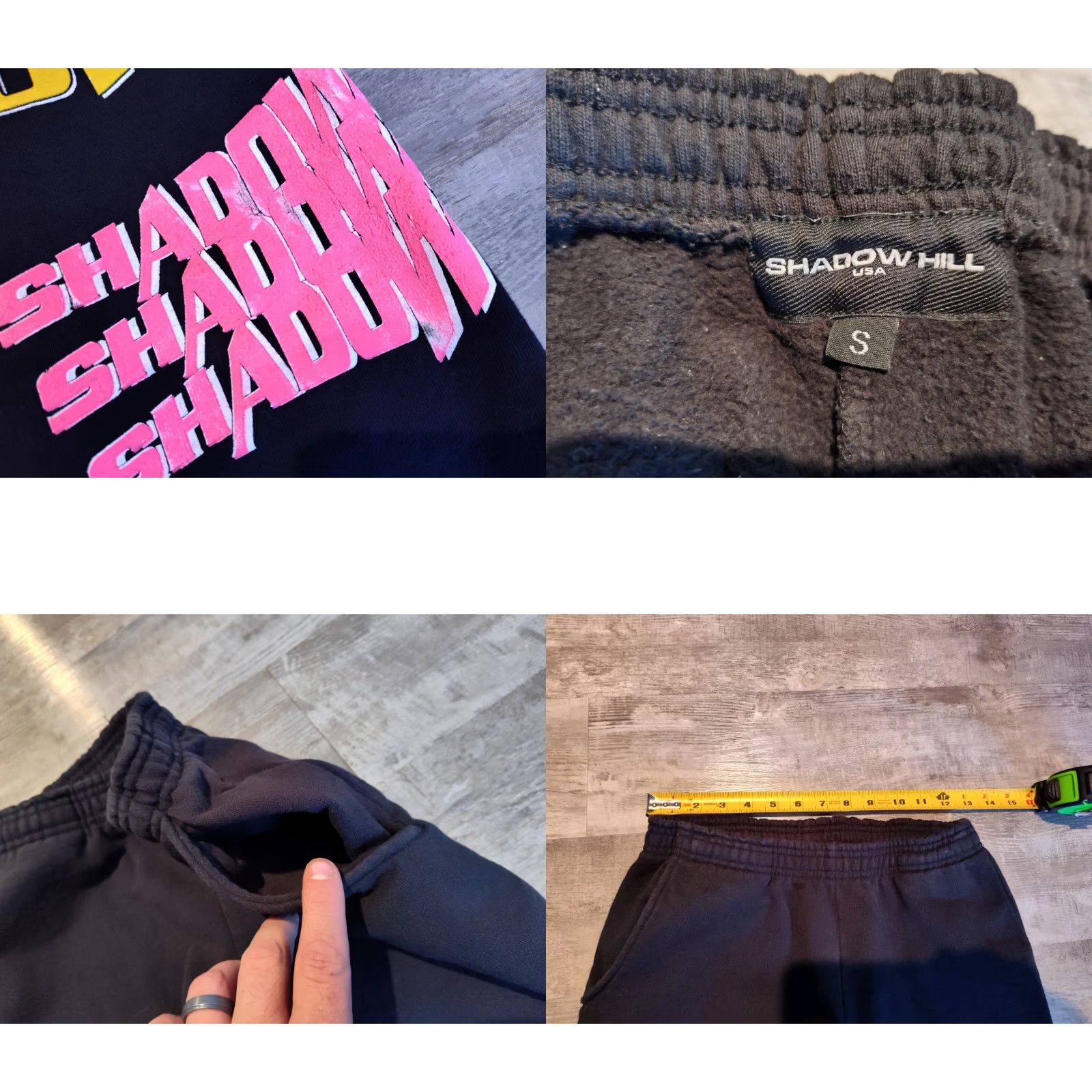 Shadow Hill Shadow Hill Jogger Pants Mens Small Black Neon Logo Cotton Activewear Size US 29 - 8 Thumbnail