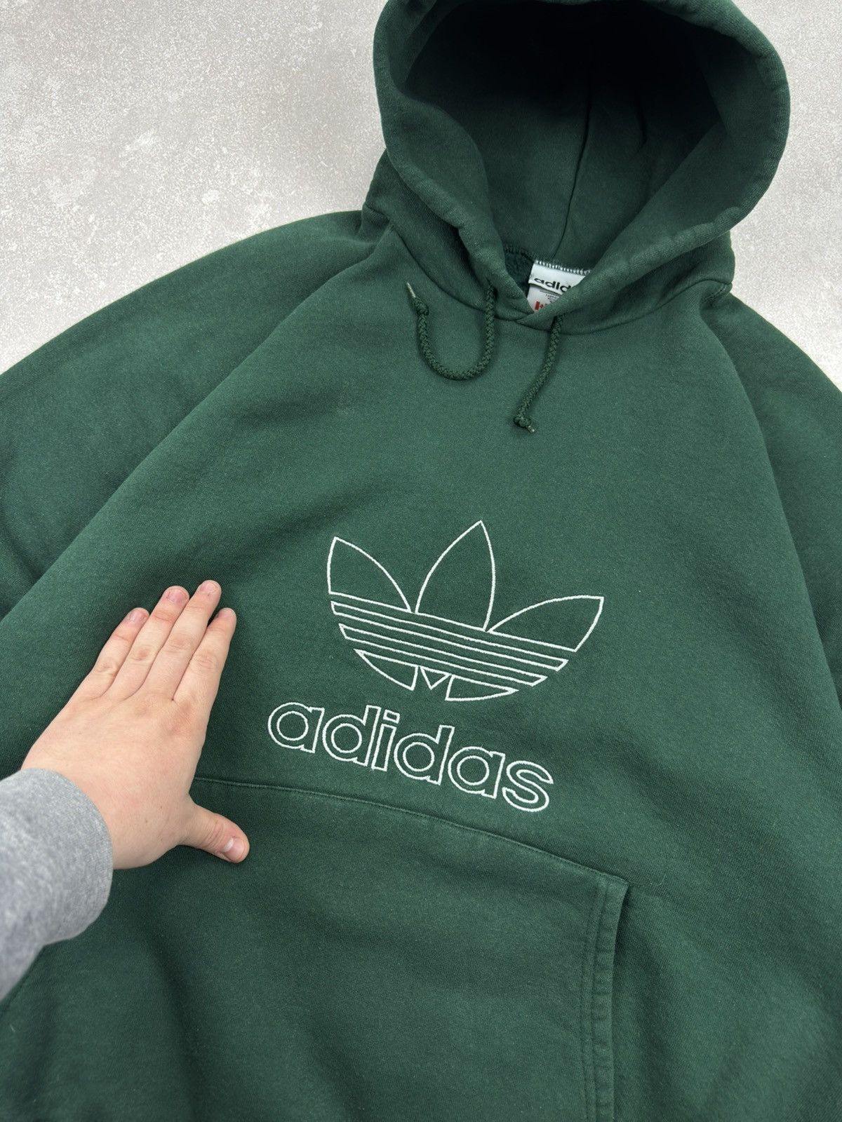 Adidas Vintage Adidas 90s Made In USA Boxy Fit Green Hoodie Y2k Size US XXL / EU 58 / 5 - 4 Thumbnail