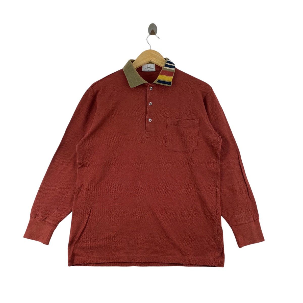 Alfred Dunhill × Vintage Vintage 90s DUNHILL SPORT Polos Checkered Size US L / EU 52-54 / 3 - 1 Thumbnail