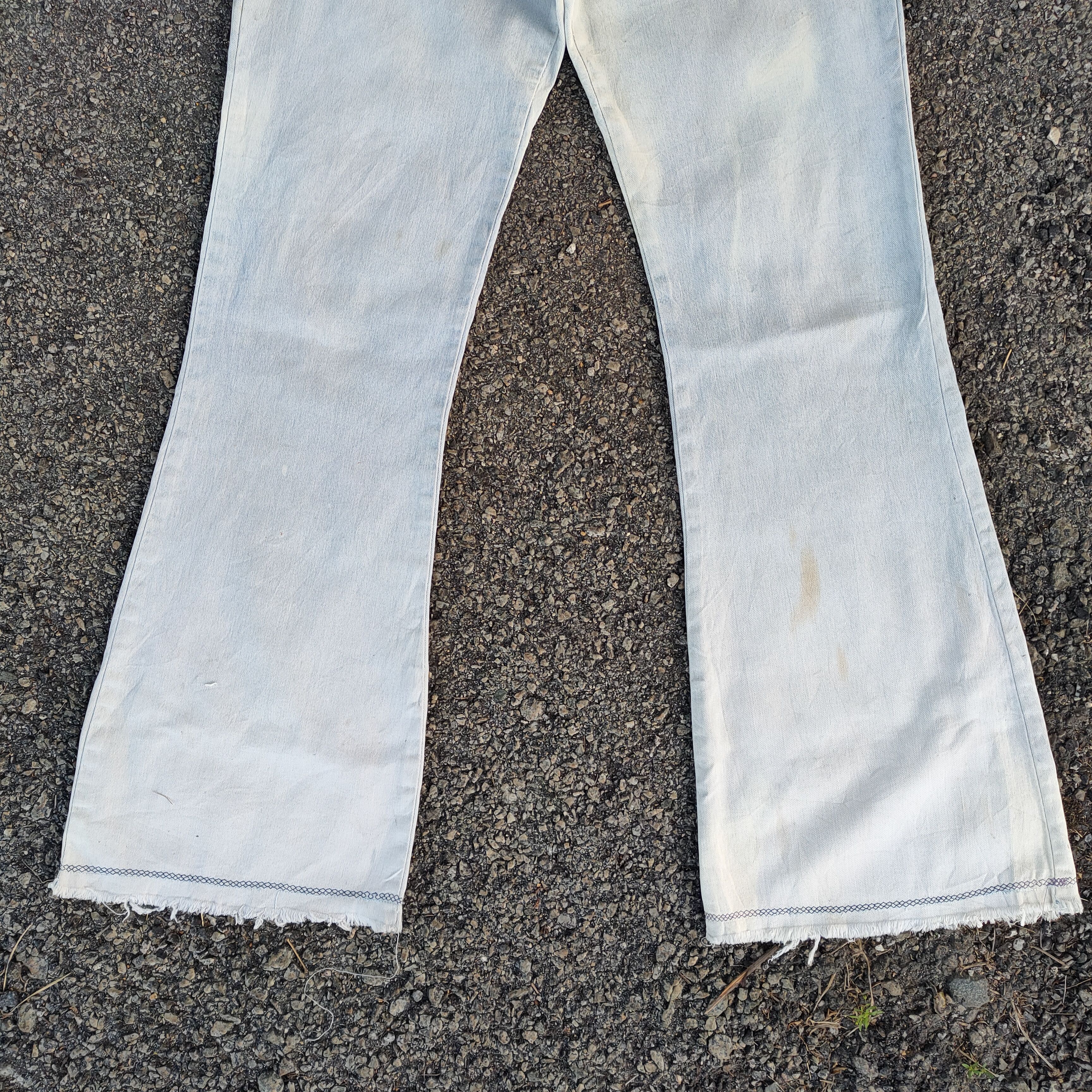 Jean FLARE VINTAGE FLYING DRAGON FADED JEAN DENIM PANTS Size US 30 / EU 46 - 4 Thumbnail
