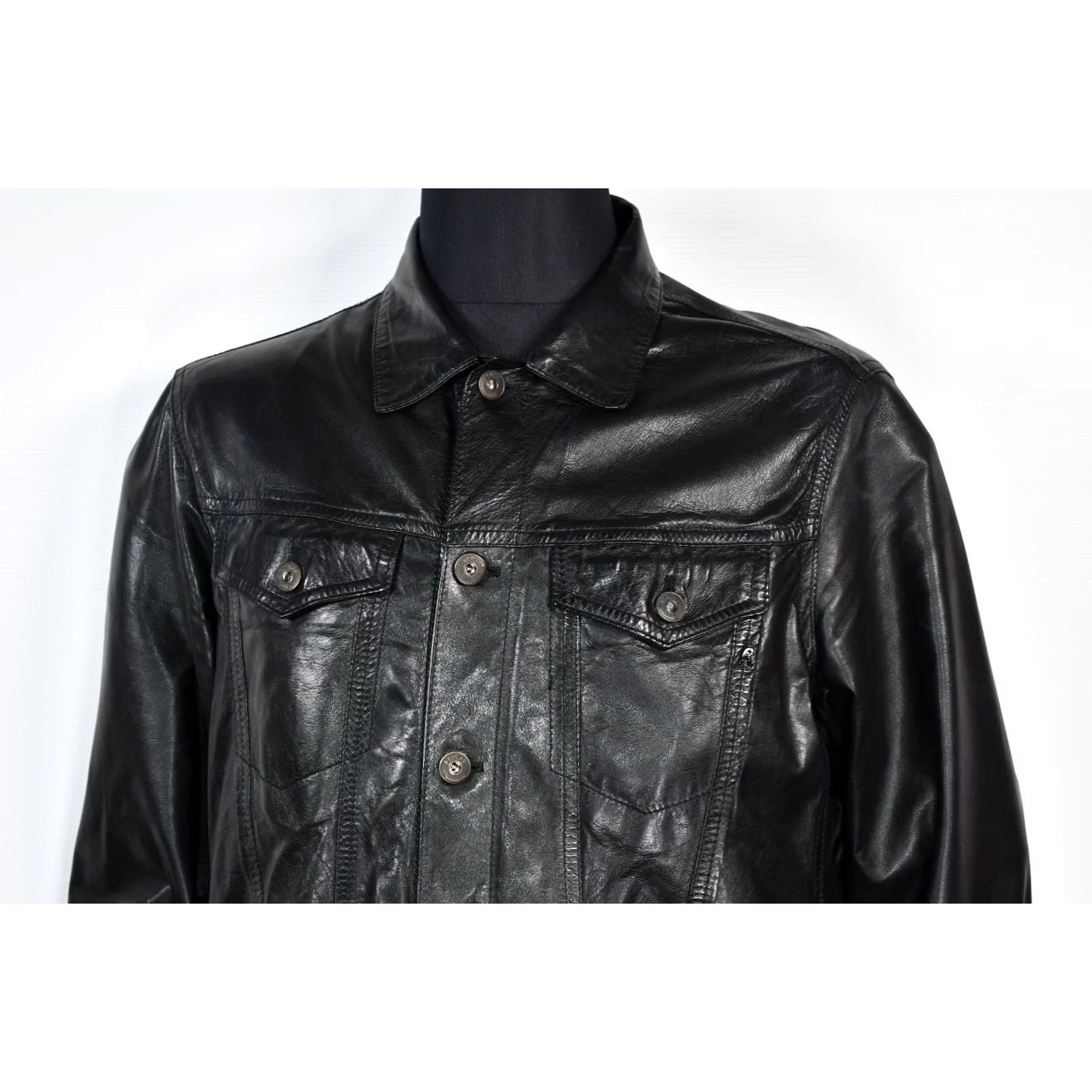 Replay REPLAY Trucker Jacket Mens 2XL Leather Black Button Casual Vintage No Size US XXL / EU 58 / 5 - 2 Thumbnail