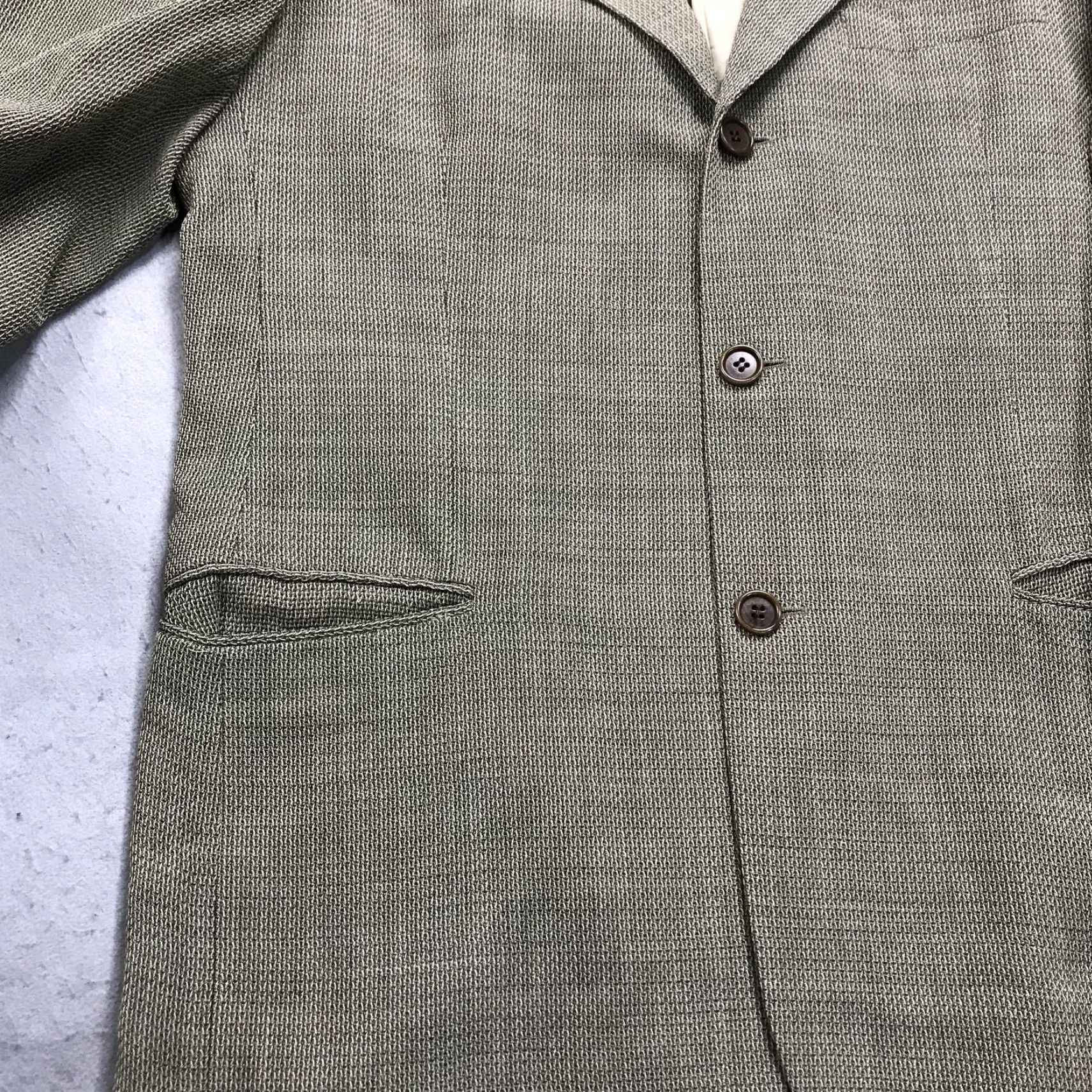 Loro Piana VINTAGE Loro Piana Sport Coat Mens 40R Tan Wool Blazer Geometric 2 Piece 3-Button Notch Lapel Woolmark Twister 110s Casual Wedding Formal Jacket Size 40R - 4 Thumbnail
