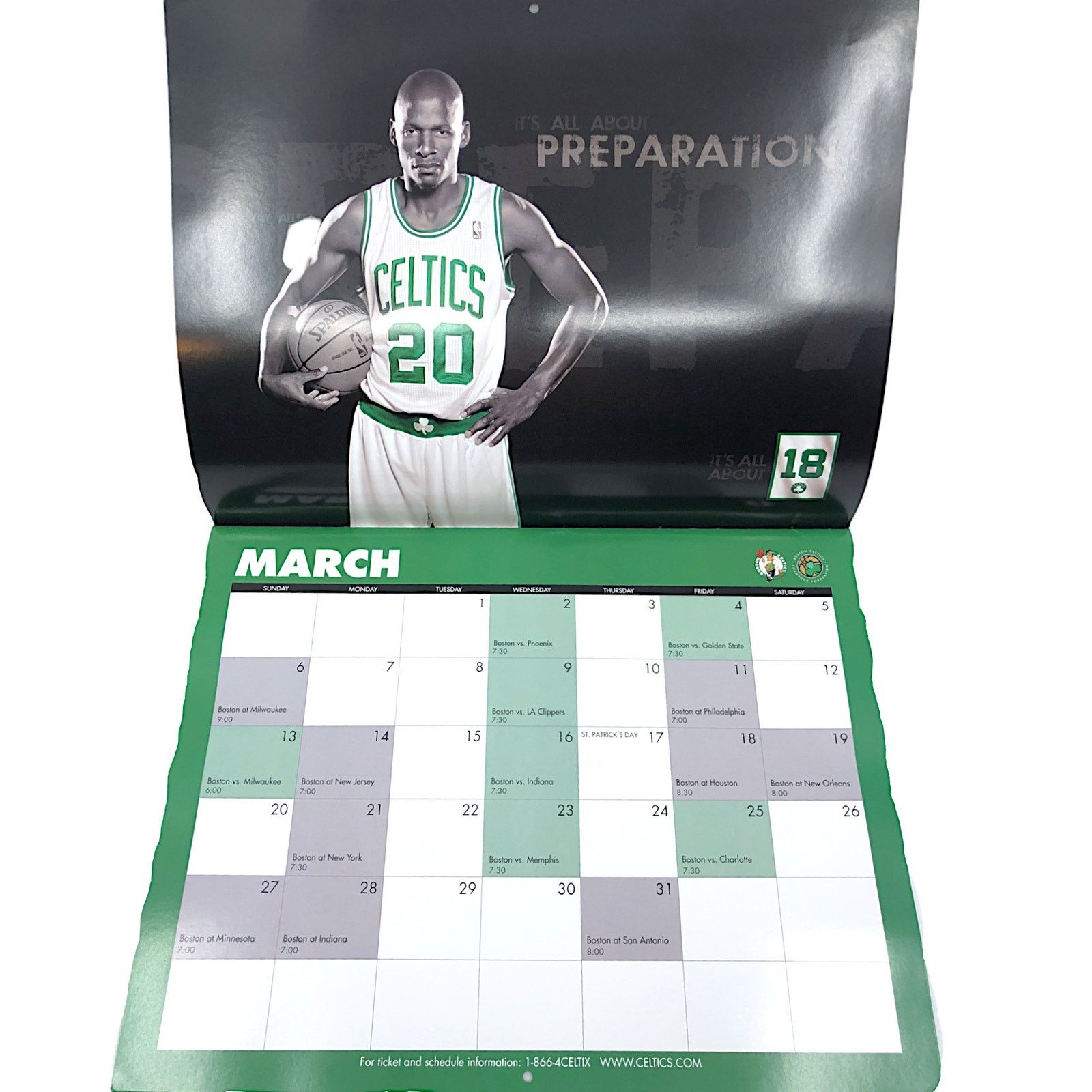 NBA Boston Celtics 2011 Team Calendar *NEW* Size ONE SIZE - 4 Thumbnail