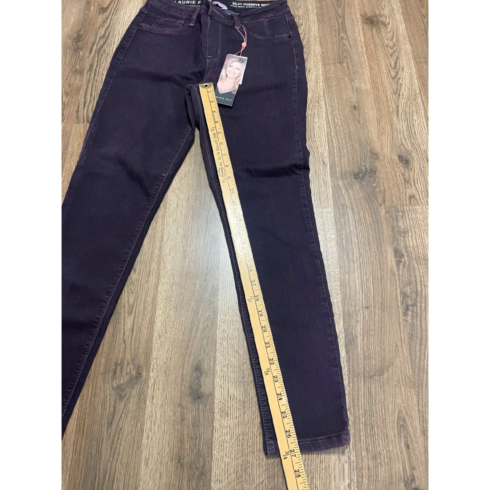 Vintage Laurie Felt Jeans Women's 25 Blue Denim Silky Overdye Skinny Stretch NWT Jeans Size 42" / US 20 - 5 Thumbnail