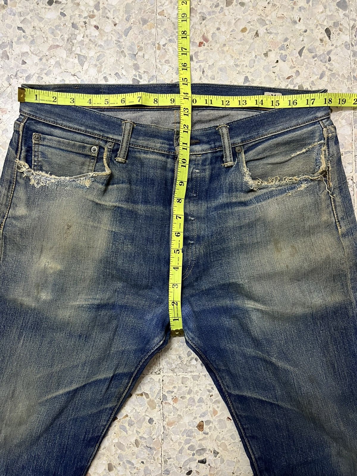 Levi's Distressed Levis 501 white oak cone denim Size US 36 / EU 52 - 16 Thumbnail