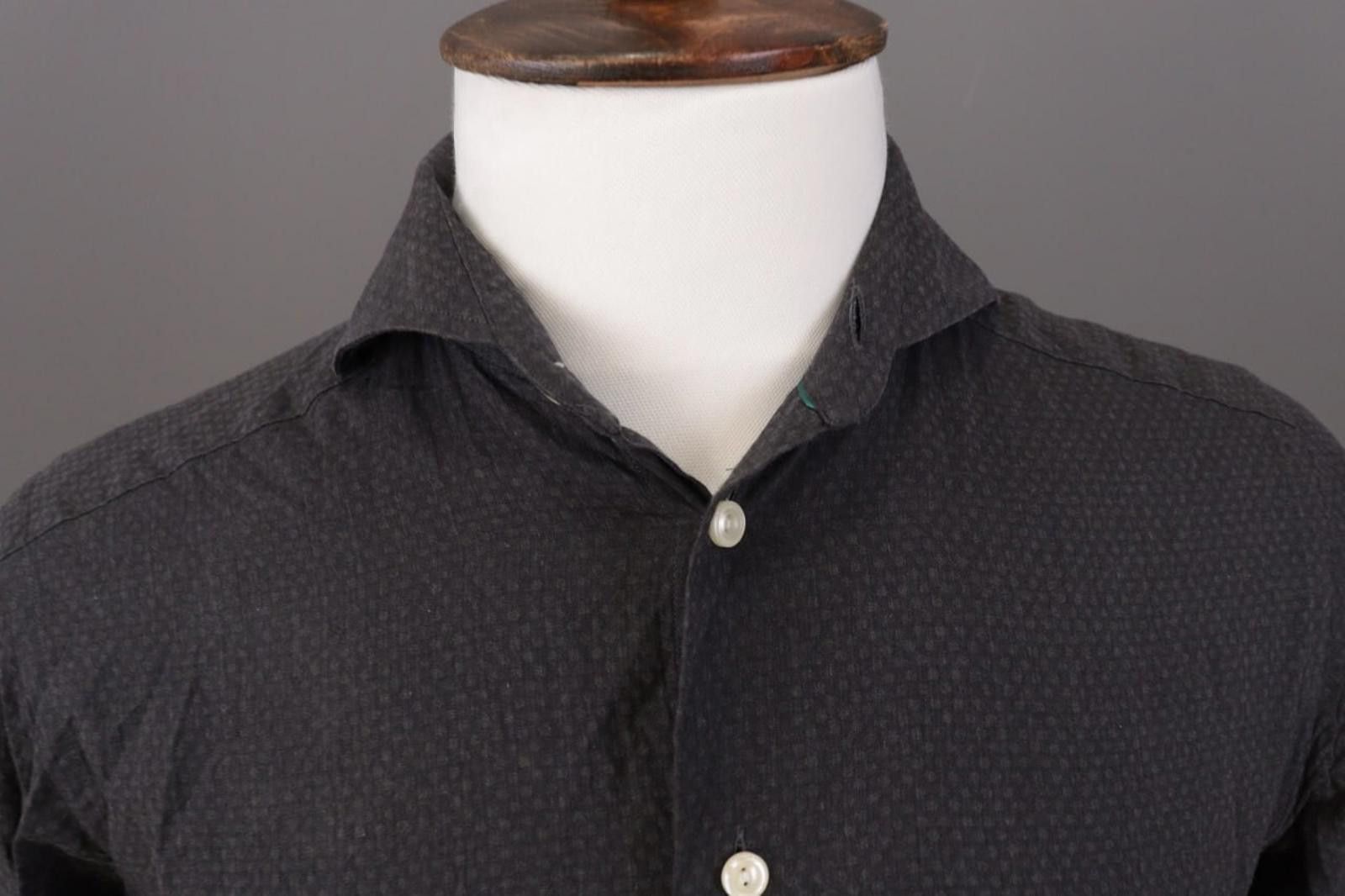 Eton Eton Slim Fit Black Dotted Button Down Shirt Size 38 S Size US M / EU 48-50 / 2 - 5 Thumbnail