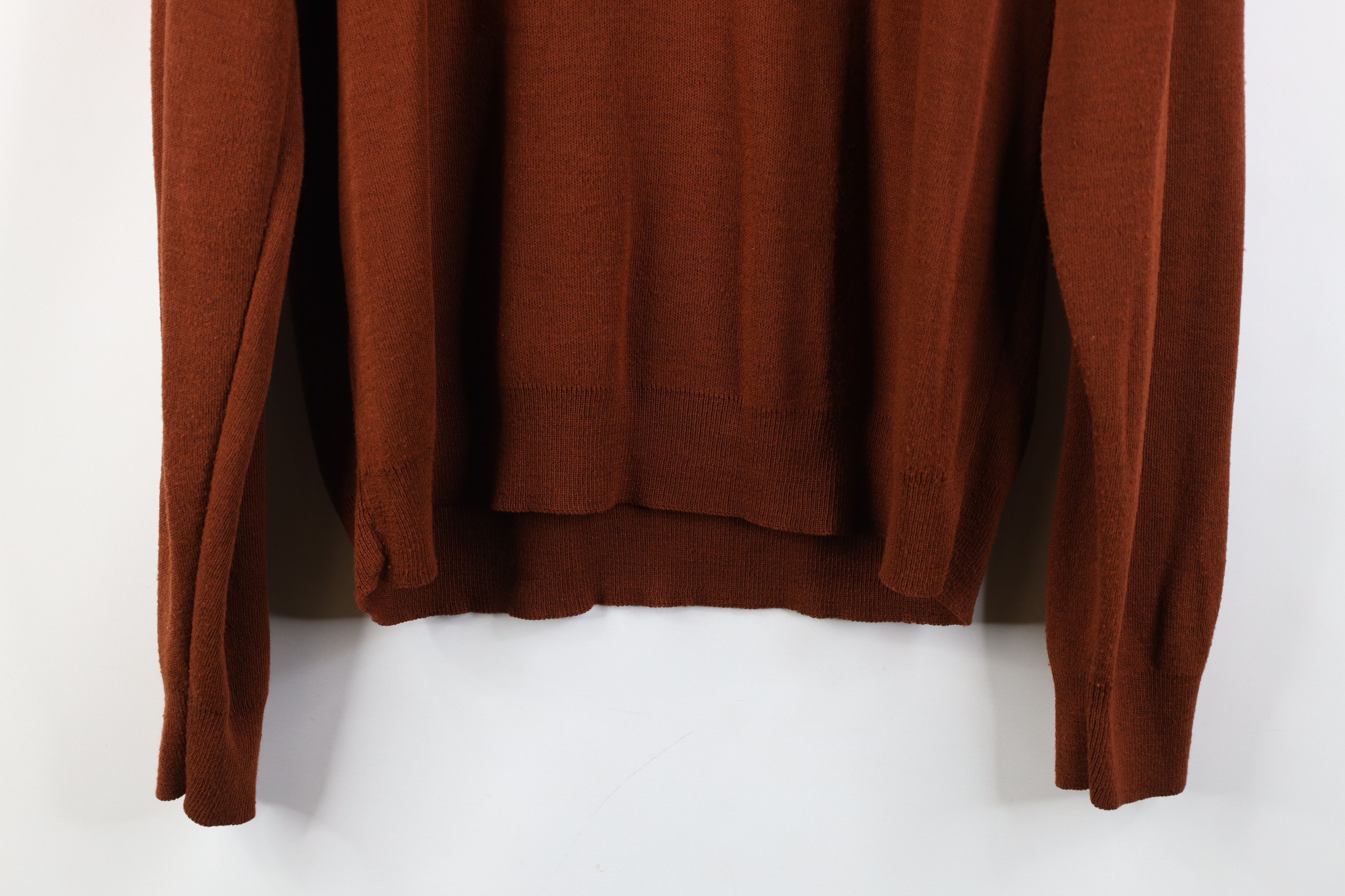 Vintage Vintage 70s Streetwear Knit V-Neck Sweater Rust Brown USA Size US XL / EU 56 / 4 - 11 Thumbnail