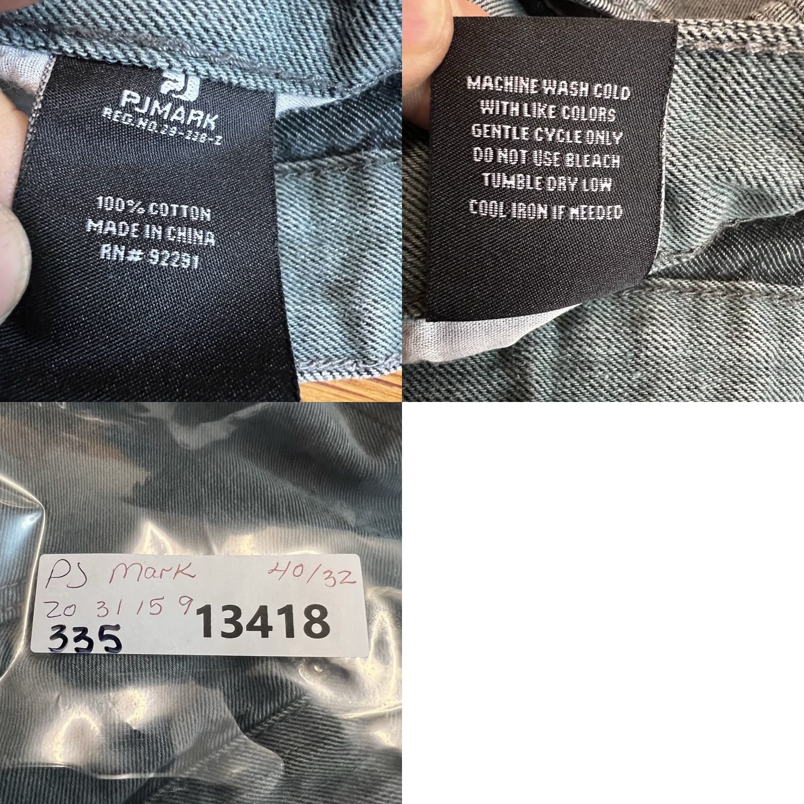 Denime PJ MARK Straight Denim Jeans Mens Size 40 / 32 Green 5-Pocket Distressed Regular Rise High Vintage? No Size US 40 / EU 56 - 9 Thumbnail